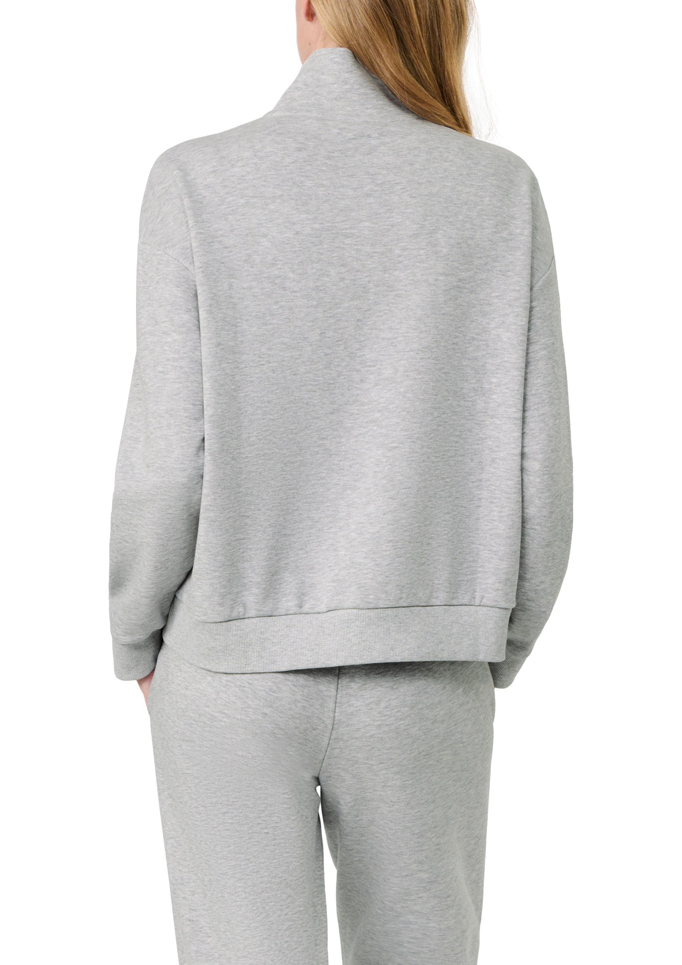 s.Oliver Sweater »s.Oliver X Heidi Klum Troyer Sweatshirt mit Logo«, mit Troyer-Kragen / Logo-Print / meliert
