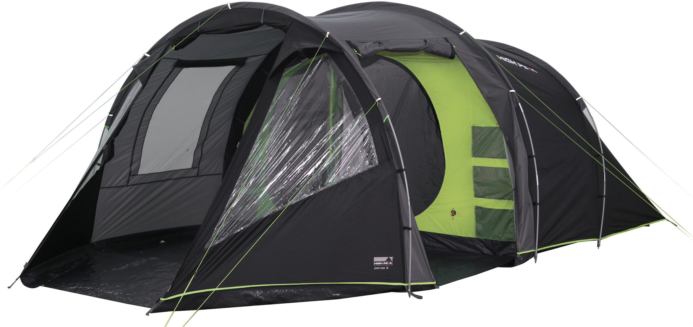 High Peak Tunnelzelt "Paros 5" 5 Personen Set, mit Transporttasche