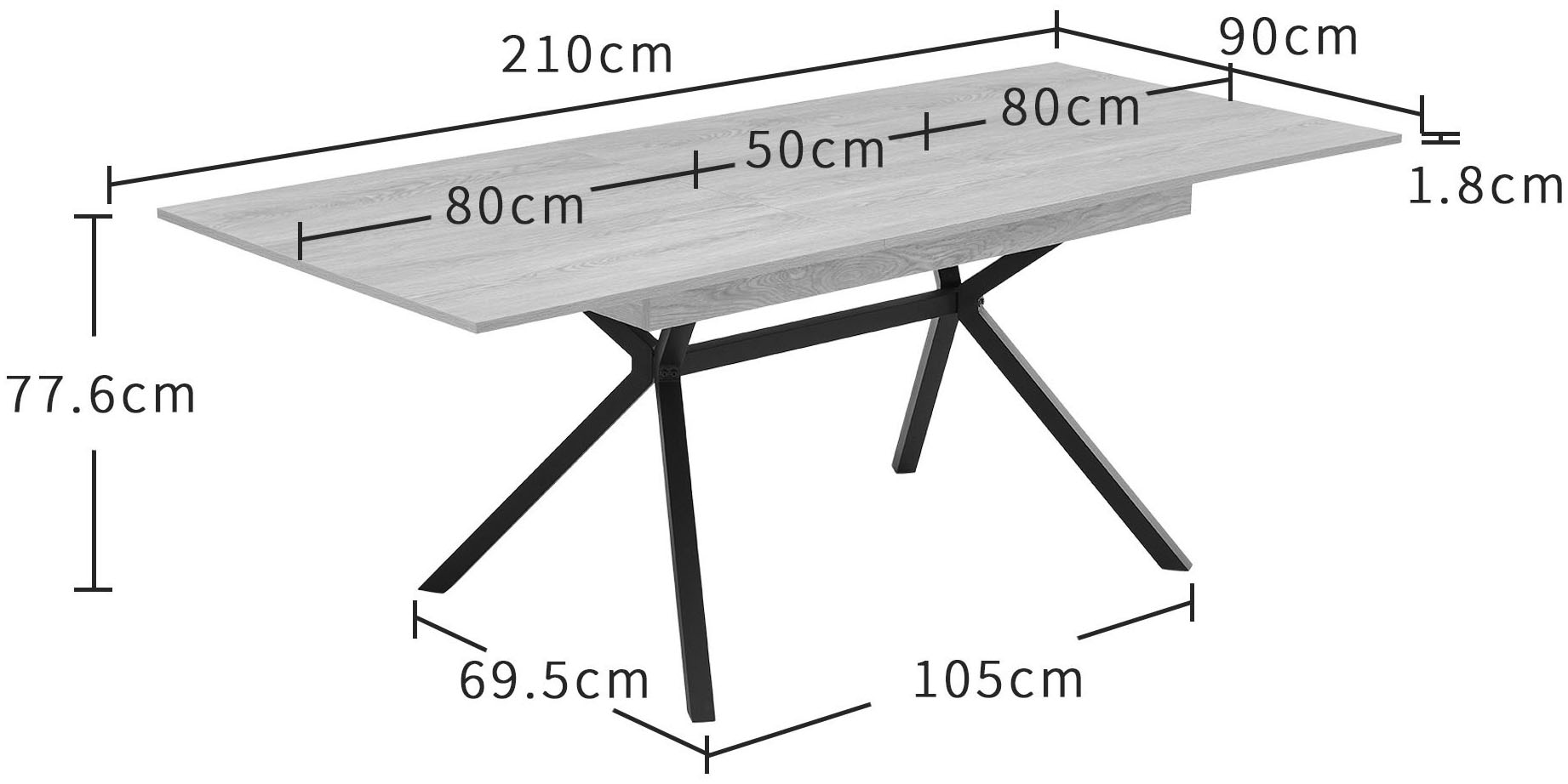 OTTO home Essgruppe »Vendy«, (Set, 7 tlg.), pflegeleichte Strukturstoff-Stühle, 3D-Steppung, ausziehbarer Tisch