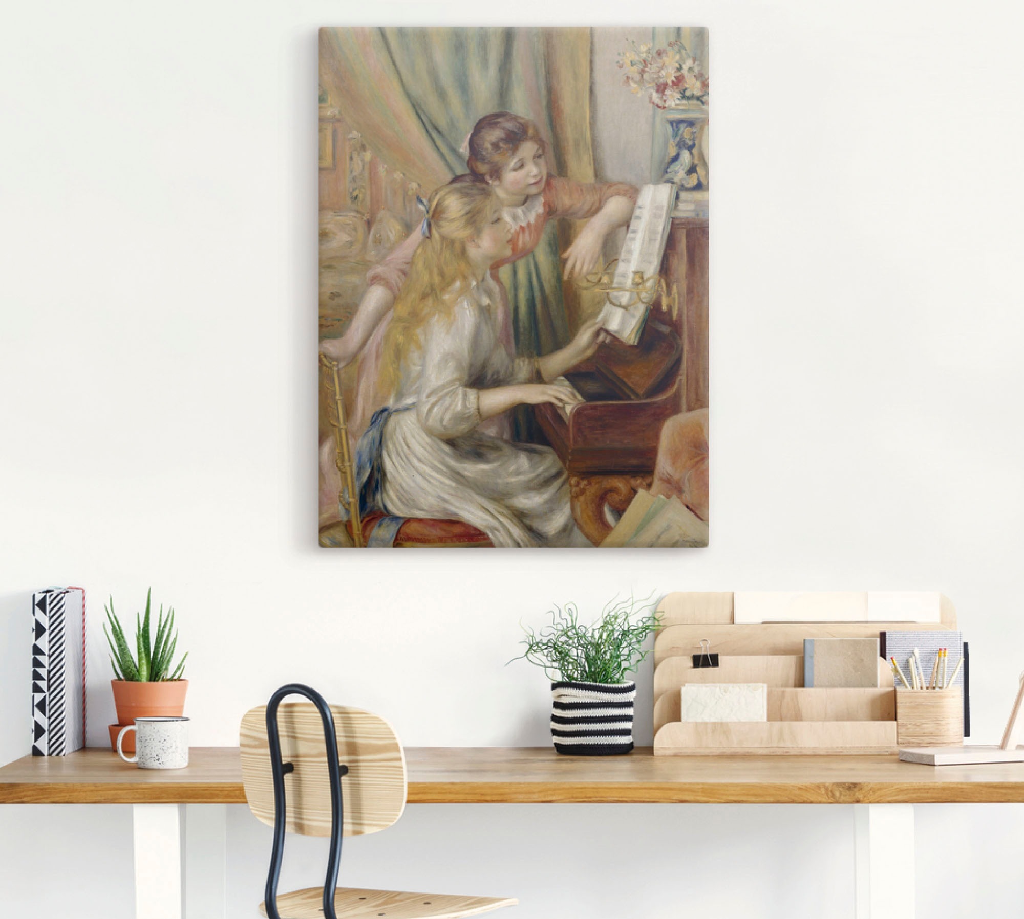 Artland Leinwandbild »Zwei Mädchen am Klavier«, Kind, (1 St.), auf Keilrahmen gespannt