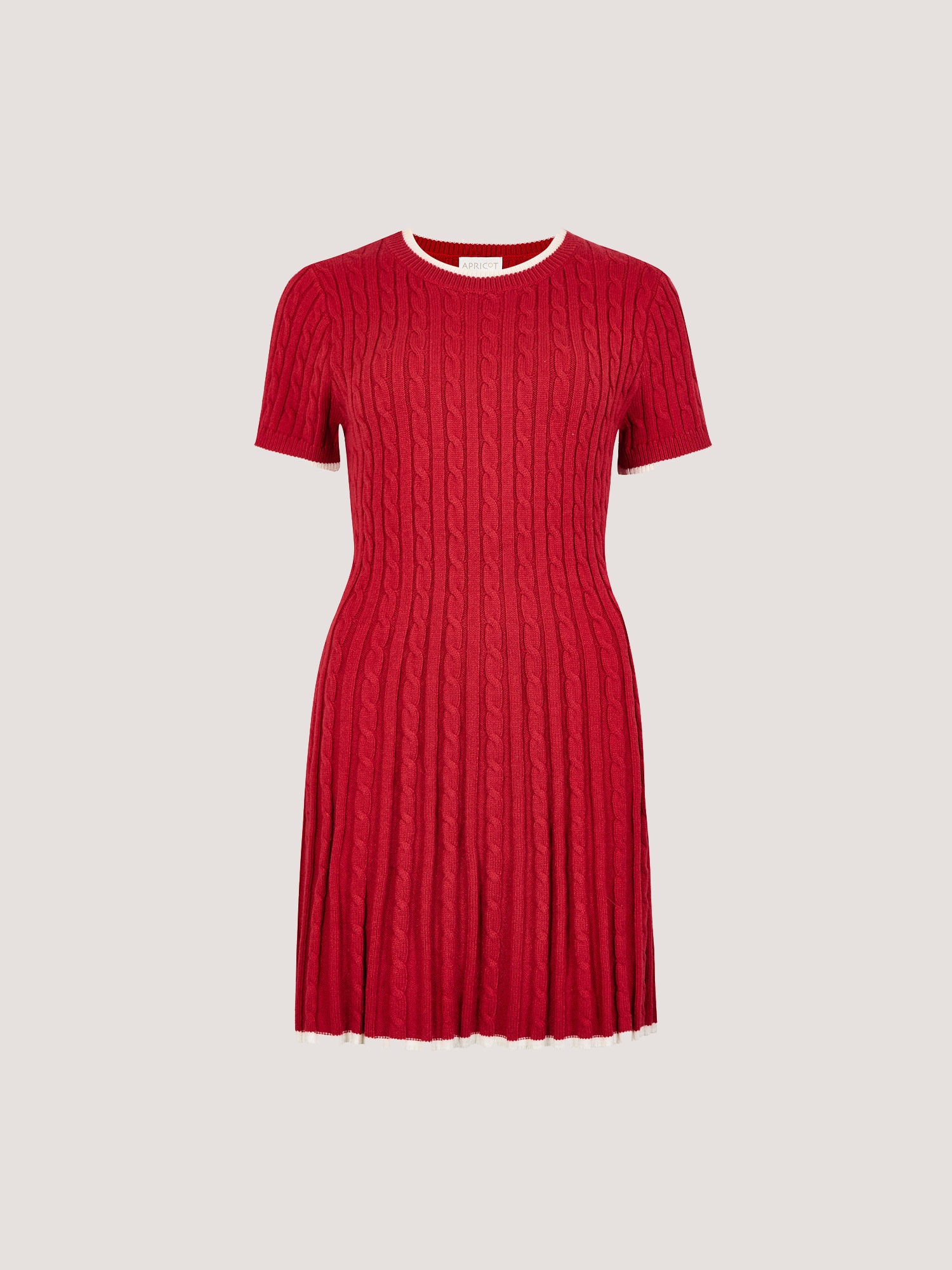 Apricot Strickkleid »Skater-Minikleid« mit Zopfmuster