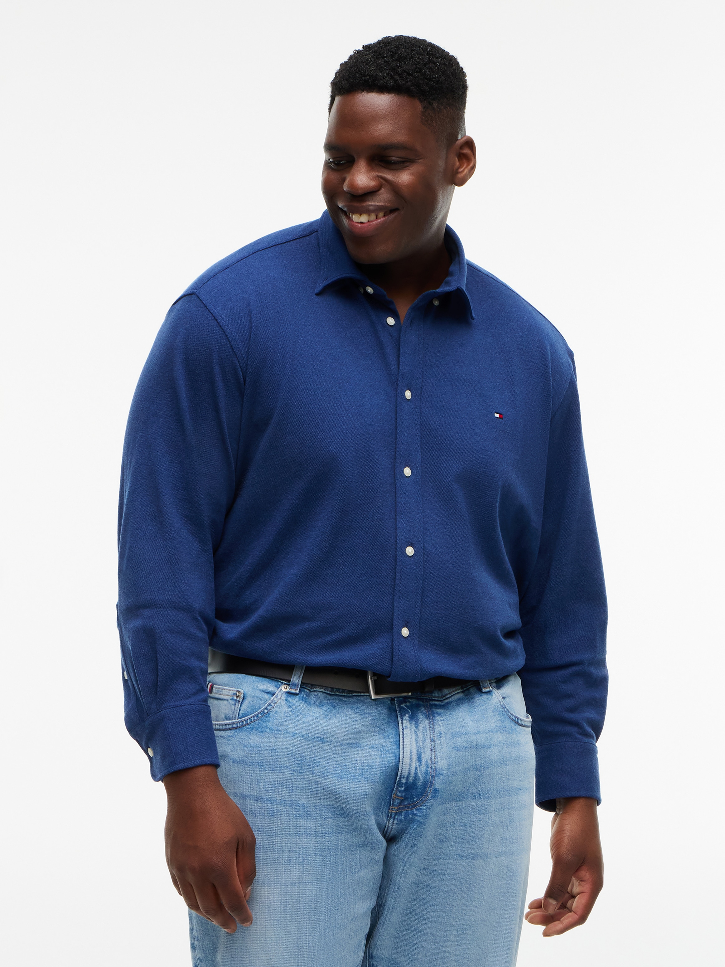 Tommy Hilfiger Big & Tall Langarmhemd »BT-KNIT PIQUE FEATHERWEIGHT SLIMFIT« Große Größen