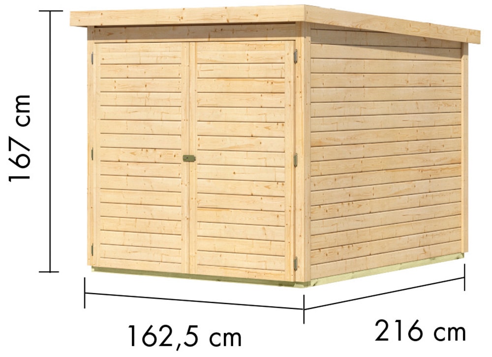Karibu Fahrradbox »Fahrradgarage mit Einschub und Halterung für bis zu 3 Fahrräder« in 2 Ausführungen, BxTxH: 162,5x216x167 cm