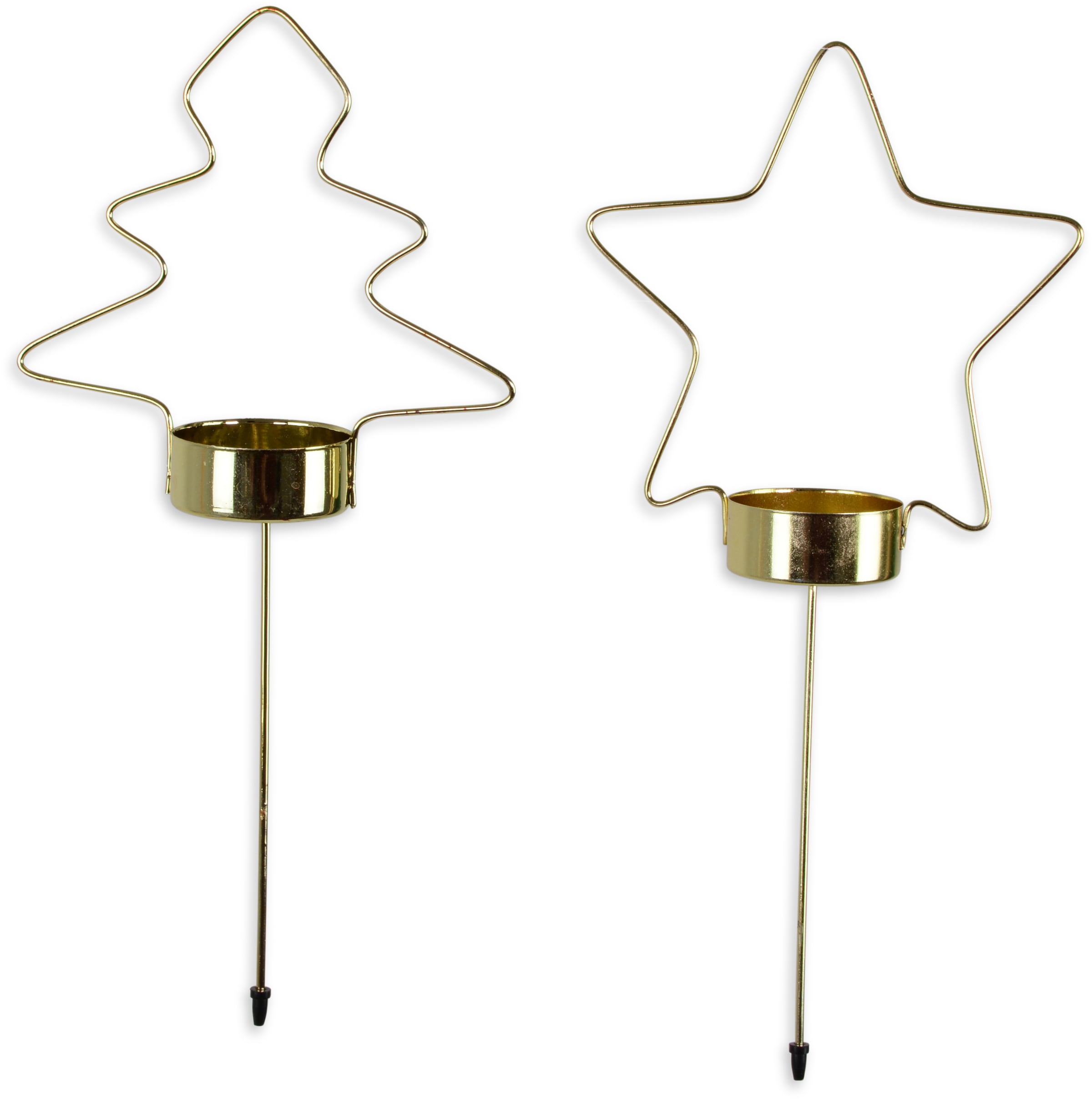 RIFFELMACHER & WEINBERGER Teelichthalter »Weihnachtsdeko«, (Set, 8 St., aus Sternen und Bäumen), Adventsstecker aus Metall
