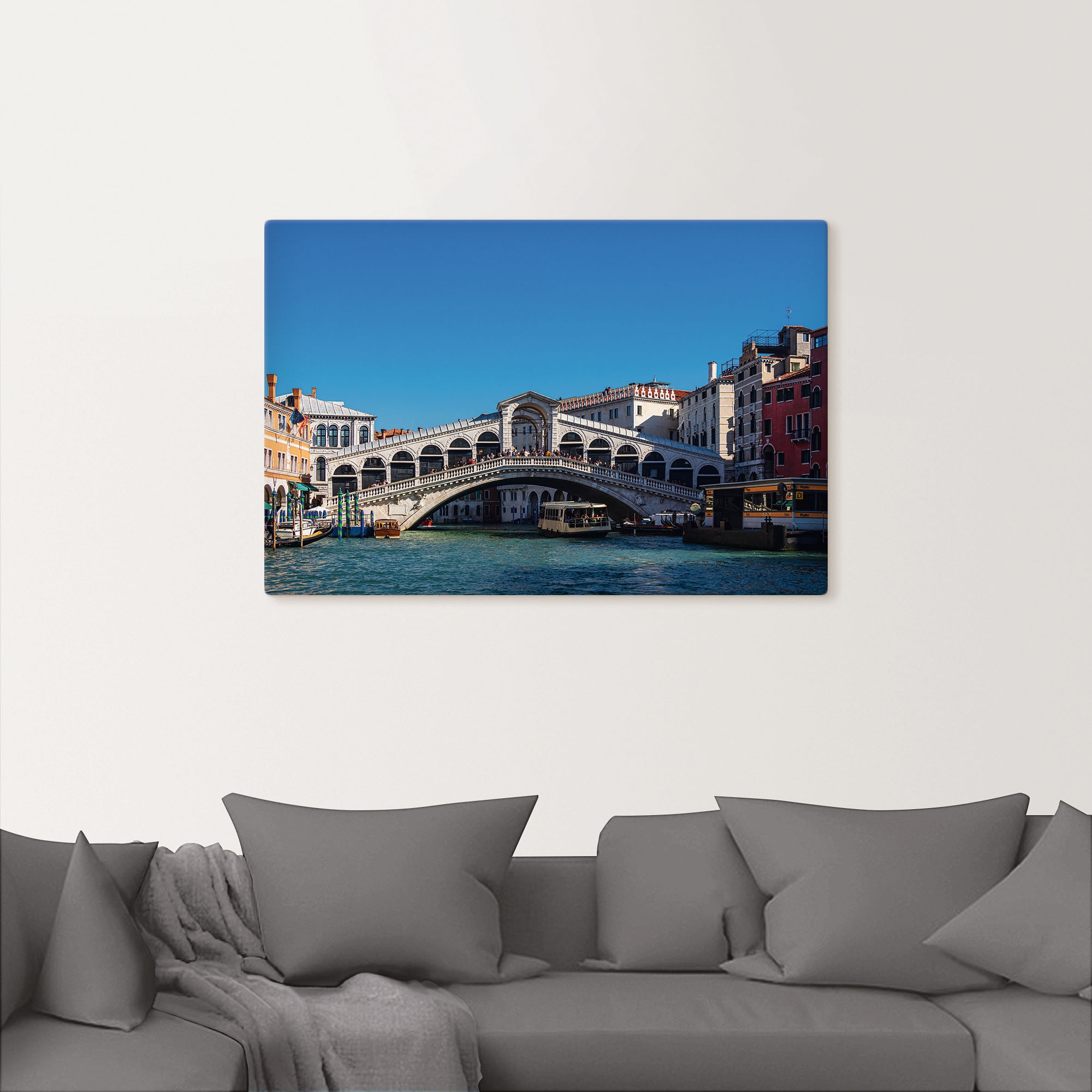 Artland Leinwandbild »Blick auf die Rialto Brücke in Venedig«, Venedig, (1 St.), auf Keilrahmen gespannt