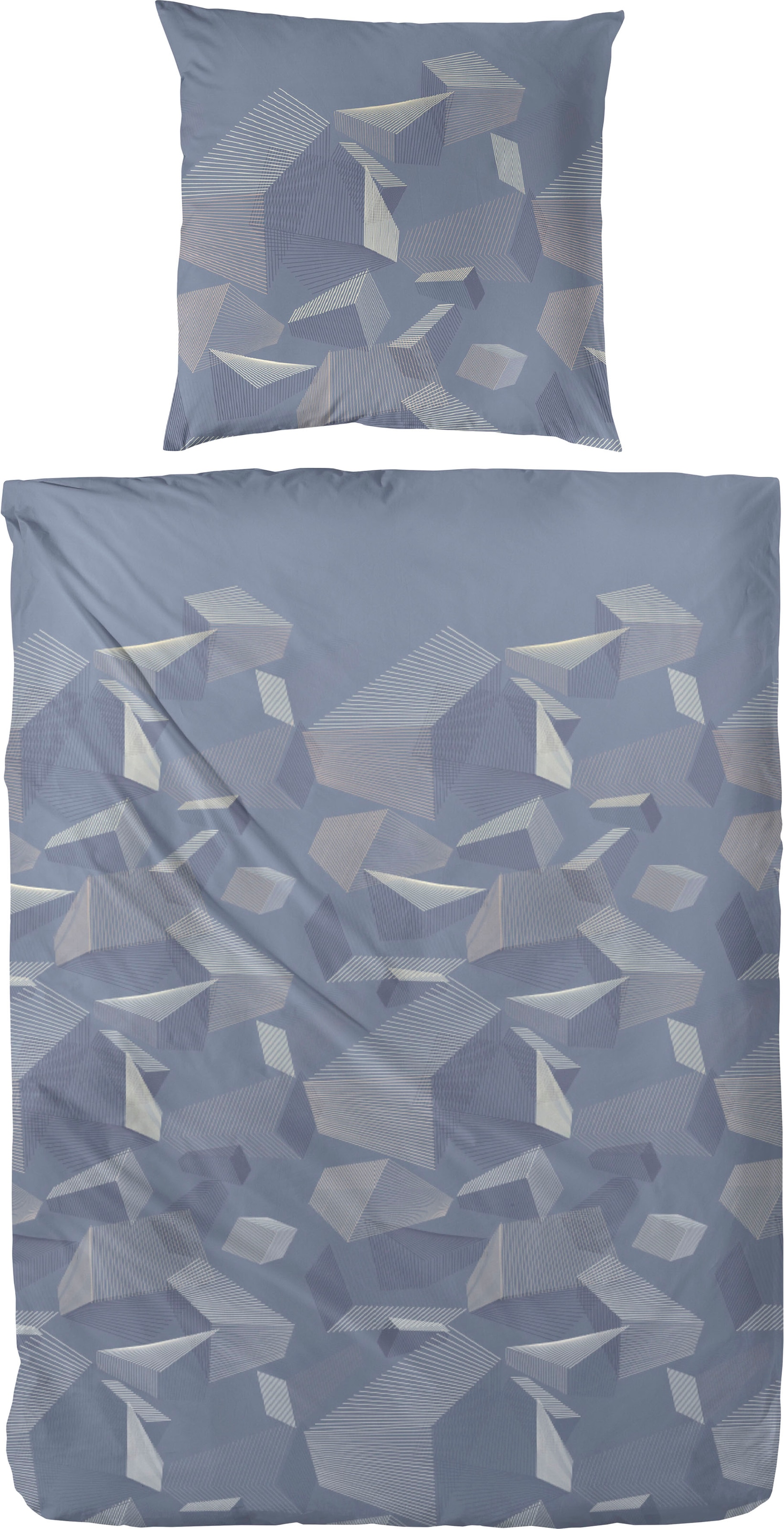 Primera Bettwäsche "Mako-Satin-Bettwäsche Sky Crystal" 2 Stk. mit abstrakten Formen