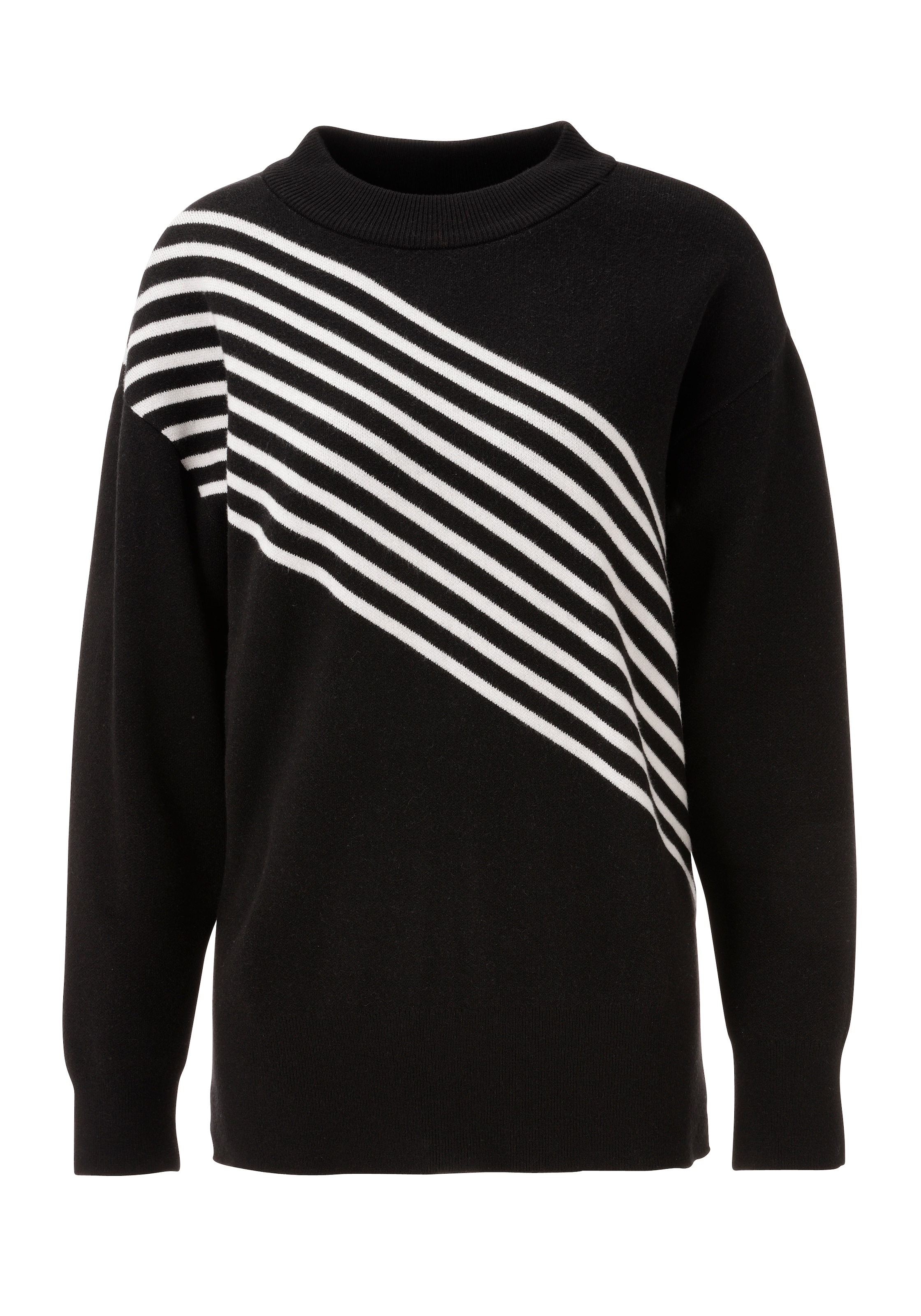 Aniston SELECTED Strickpullover raffinierter Streifenverlauf vorne und hinten - NEUE KOLLEKTION
