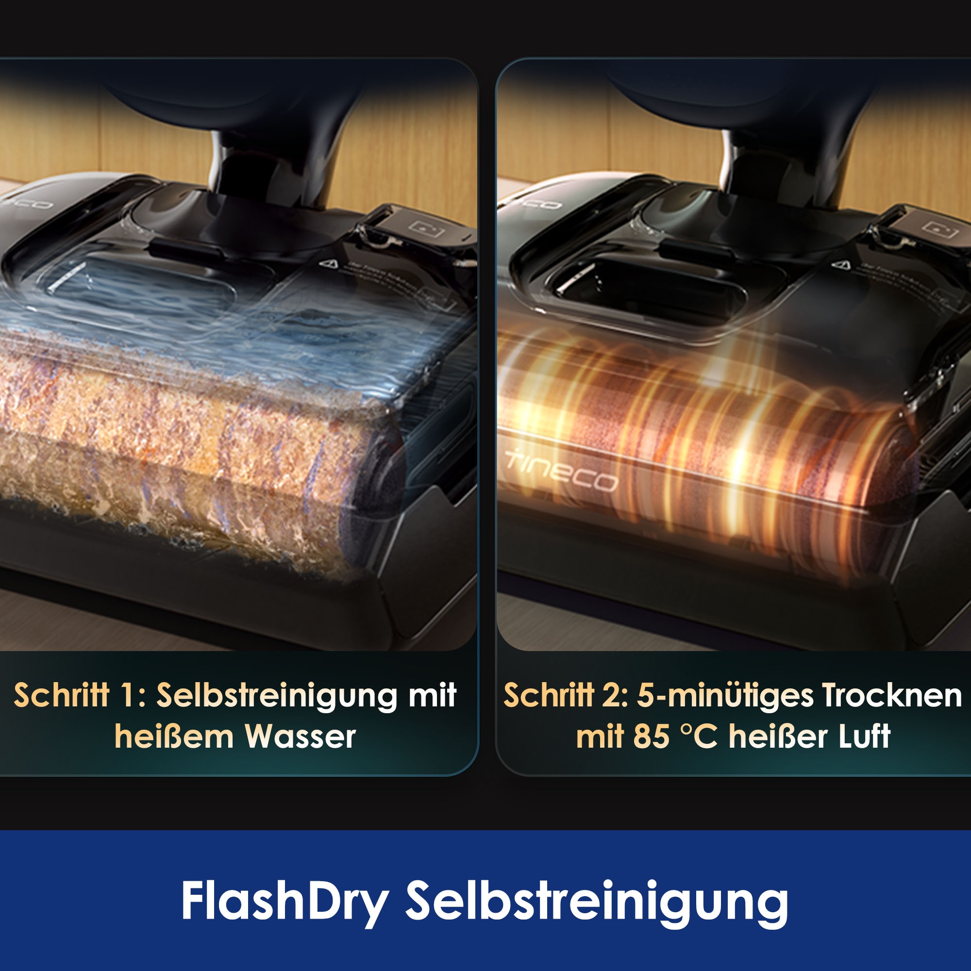 Tineco Nass-Trocken-Sauger »FLOOR ONE S7 Artist Premium, 22kpa Saugleistung« 50 Min Akku, Tierhaarfilter, Anti-Allergiker, Doppeltank