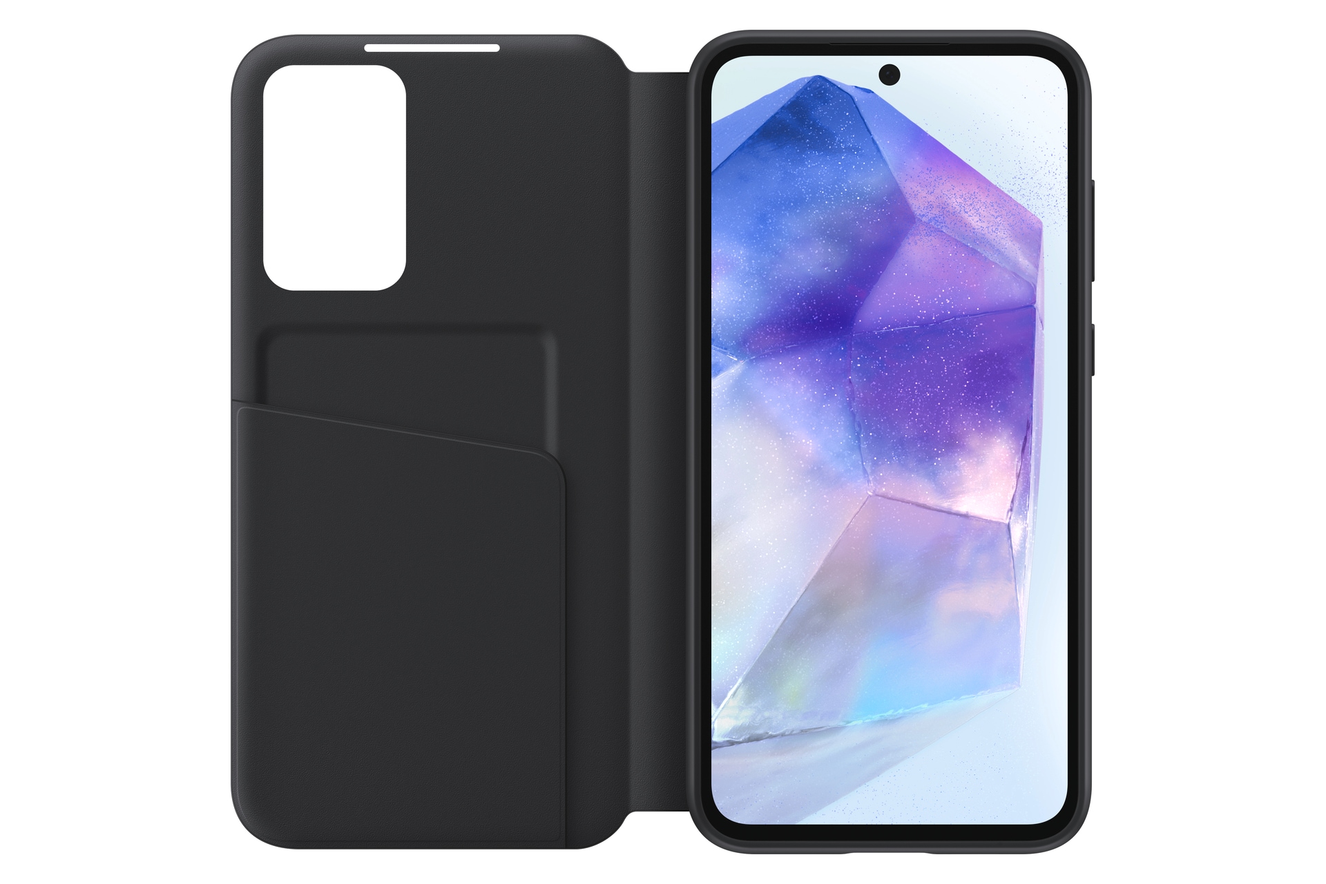 Samsung Handyhülle »Smart View Wallet Case für Samsung Galaxy A55«, Backcover, Schutzhülle, Handyschutzhülle, Case, Schutzcase, stoßfest