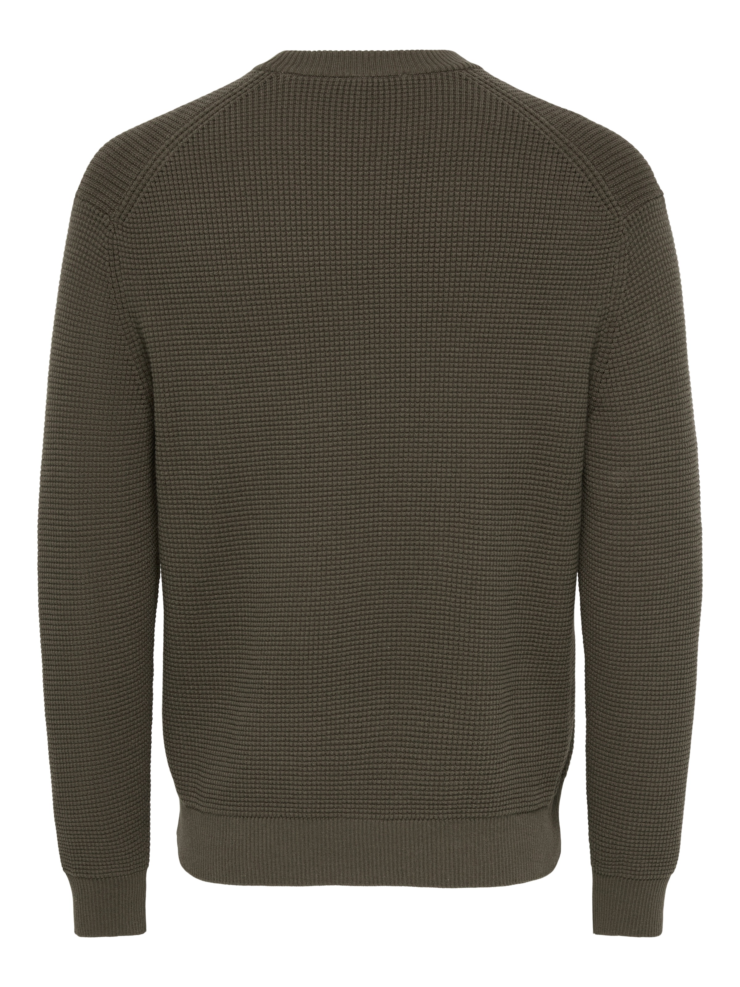 ONLY & SONS Rundhalspullover »ONSMARIUS LS WAFFLE CREW REG OTL« Baumwollmischung, regular fit