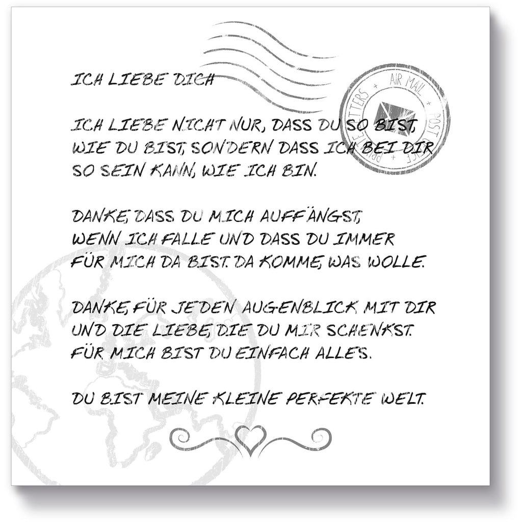 Artland Holzbild »Ich liebe Dich«, Sprüche & Texte, (1 St.)