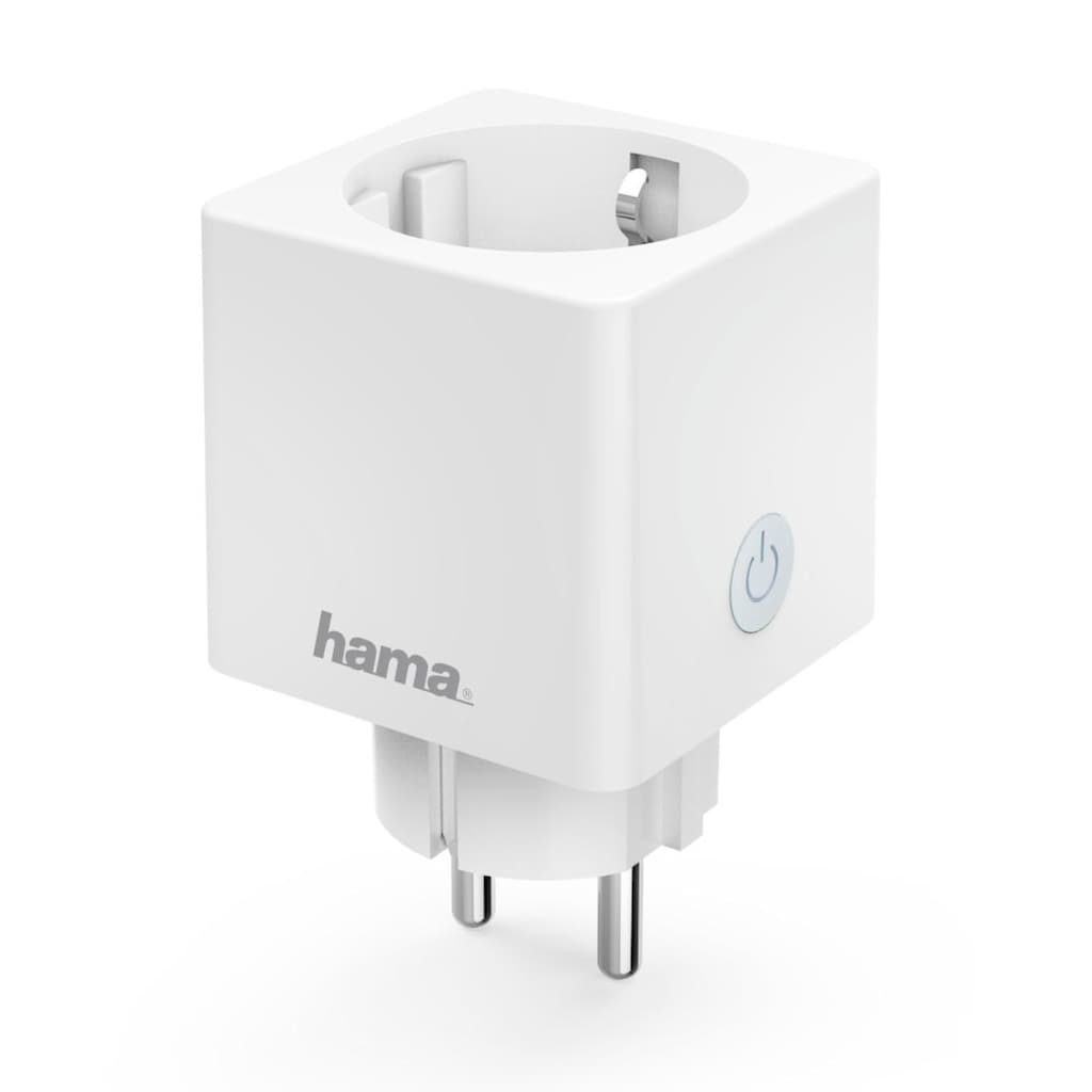 Hama Steckdose »WLAN Steckdose Mini Verbrauchsmesser o.Hub App-Sprachsteuerung 3.680W«, Mit erhöhtem Berührungsschutz, Verbrauchsmesser