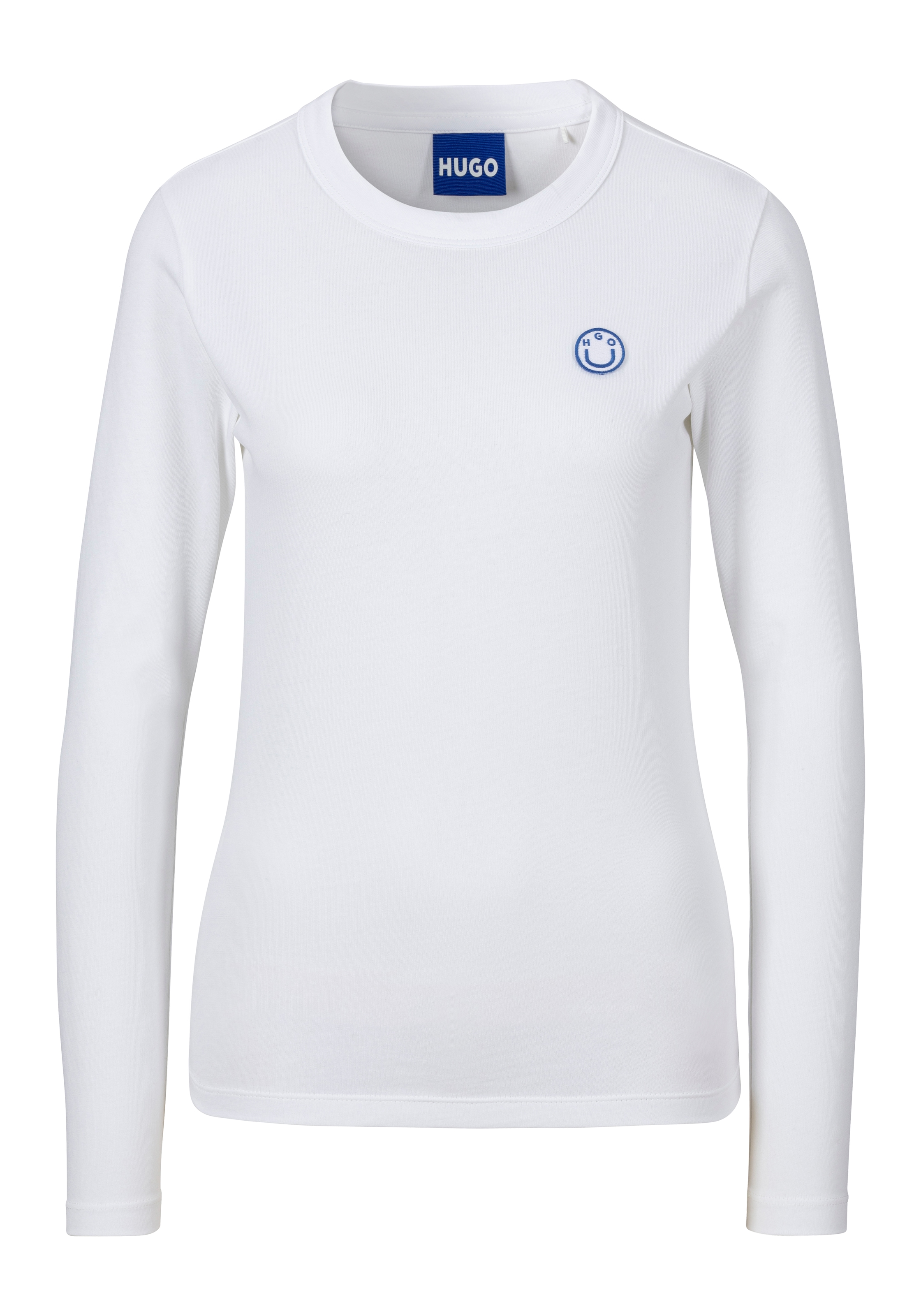 HUGO Blue Longsleeve »Daliria«, mit Label-Badge mit HAPPY HUGO Logo