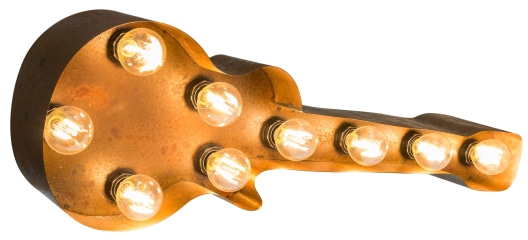 »Old Tischlampe Old 9 XXL | E14 Jahren LED kaufen Lichtquellen Wandlampe, flammig-flammig, LIGHTS Guitar 3 Dekolicht online - Garantie 61x38cm Guitar«, 9 (exkl.) MARQUEE mit