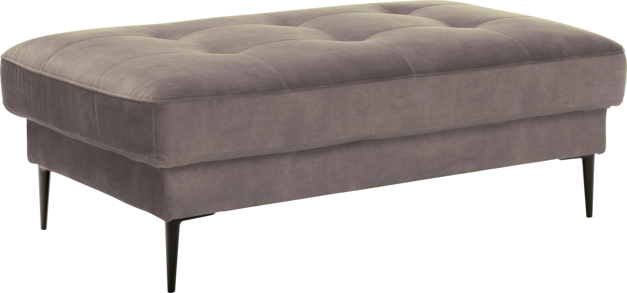 TRENDMANUFAKTUR Polsterhocker »Luzi, Polsterhocker, moderner Fußhocker«, passend zur Serie, extra hohe Metallfüße, 125 x 42x 72 cm