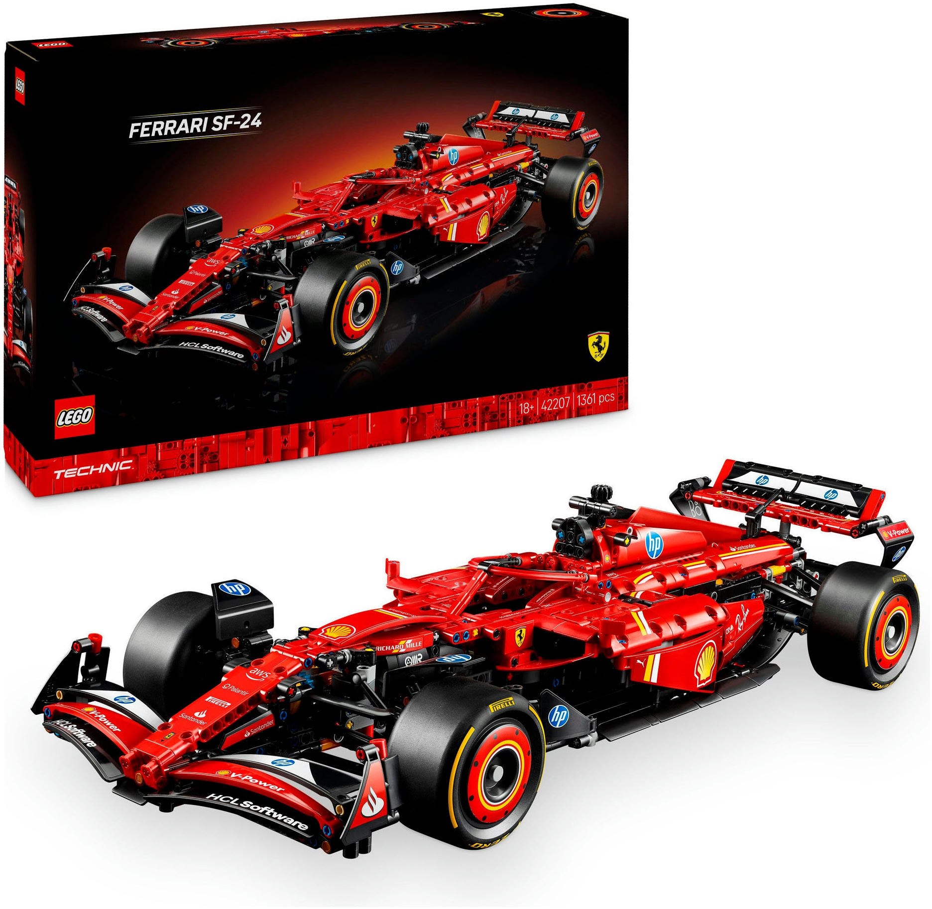 LEGO® Konstruktionsspielsteine »Ferrari SF-24 F1 Rennauto (42207), LEGO® Technic«, (1361...