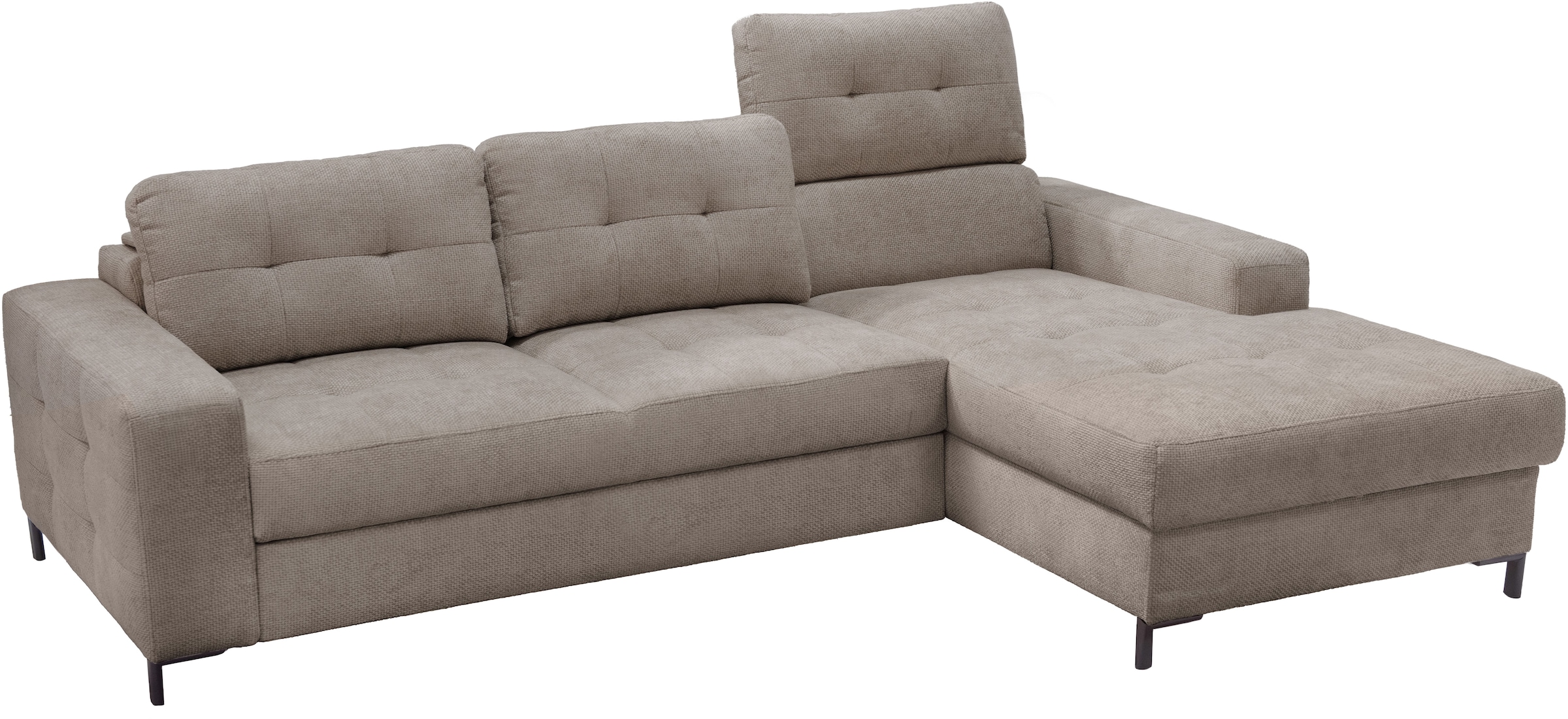 exxpo - sofa fashion Ecksofa »Bonito, mit Rücken- und Sitztiefenverstellung, inkl. Bett & Bettkasten« Sitztiefenverstellung,Höhenverstellung