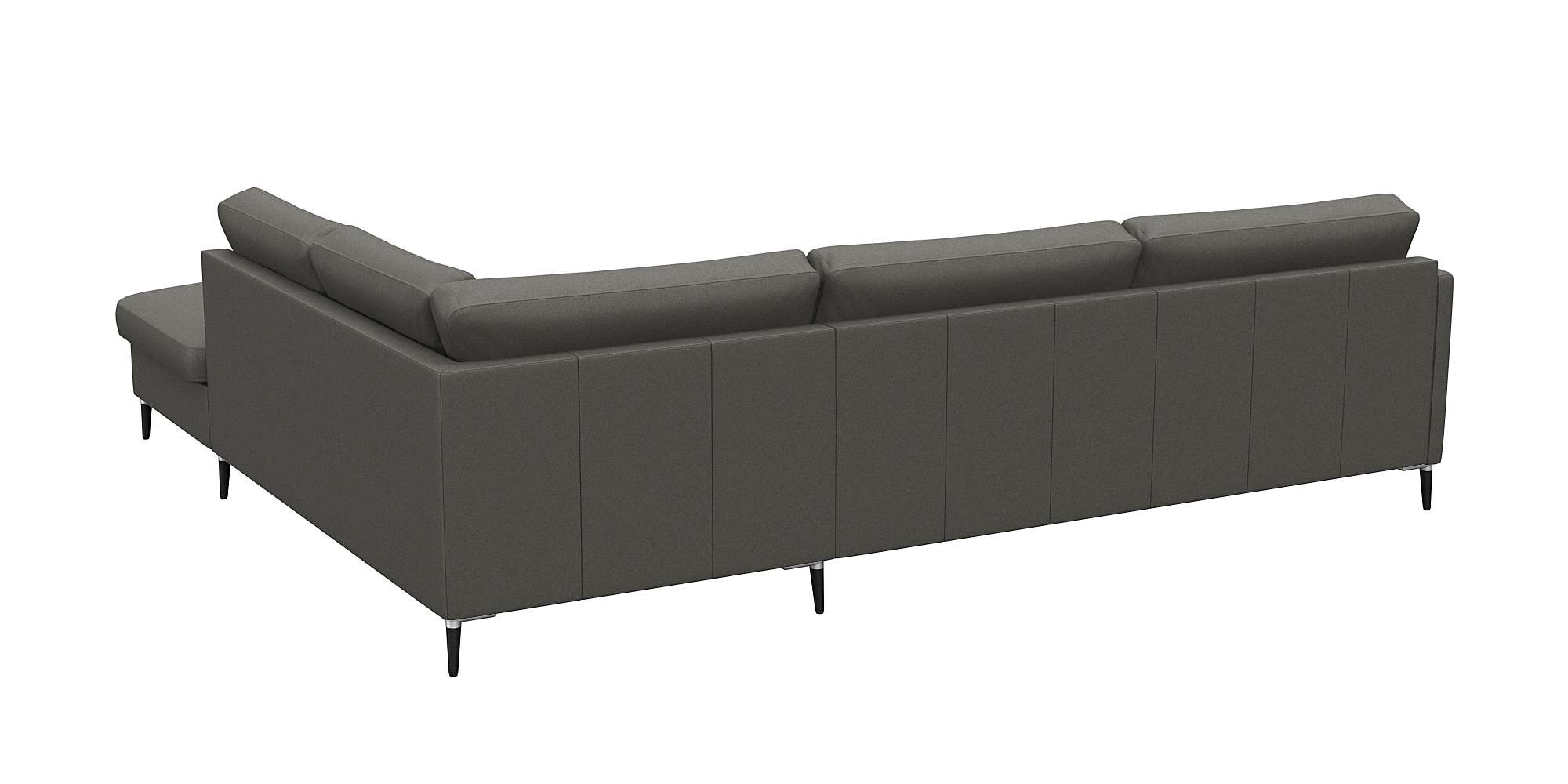 FLEXLUX Ecksofa »Fiore, super Sitzkomfort durch Kaltschaum im Sitz, L-Form«, schmale Armlehnen, Füße Alu+schwarz
