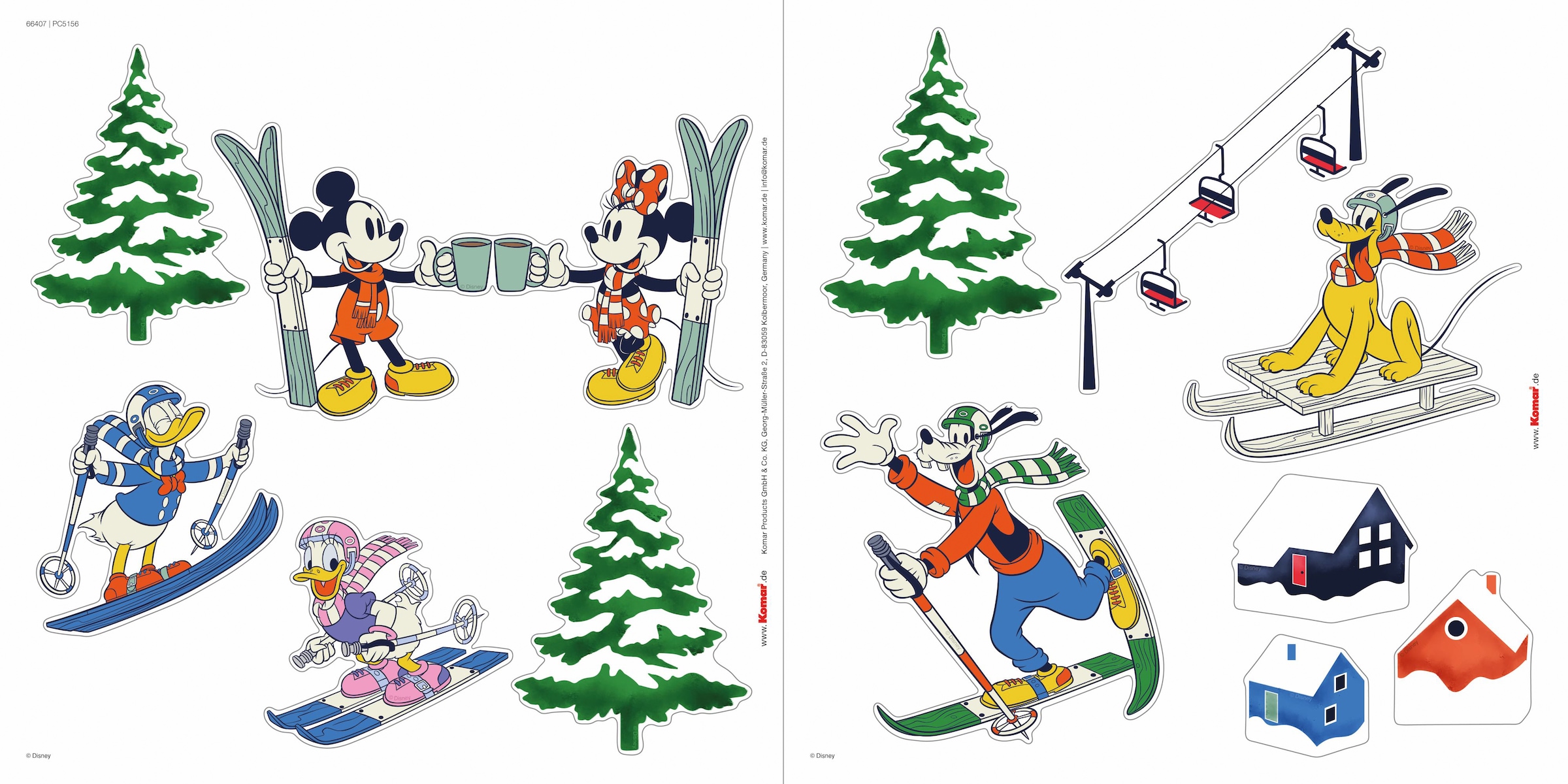 Komar Fototapete »Fenstersticker - Disney Mickey Mouse Snowland - Größe 30 x 30 cm« Motiv | bedruckt glatt