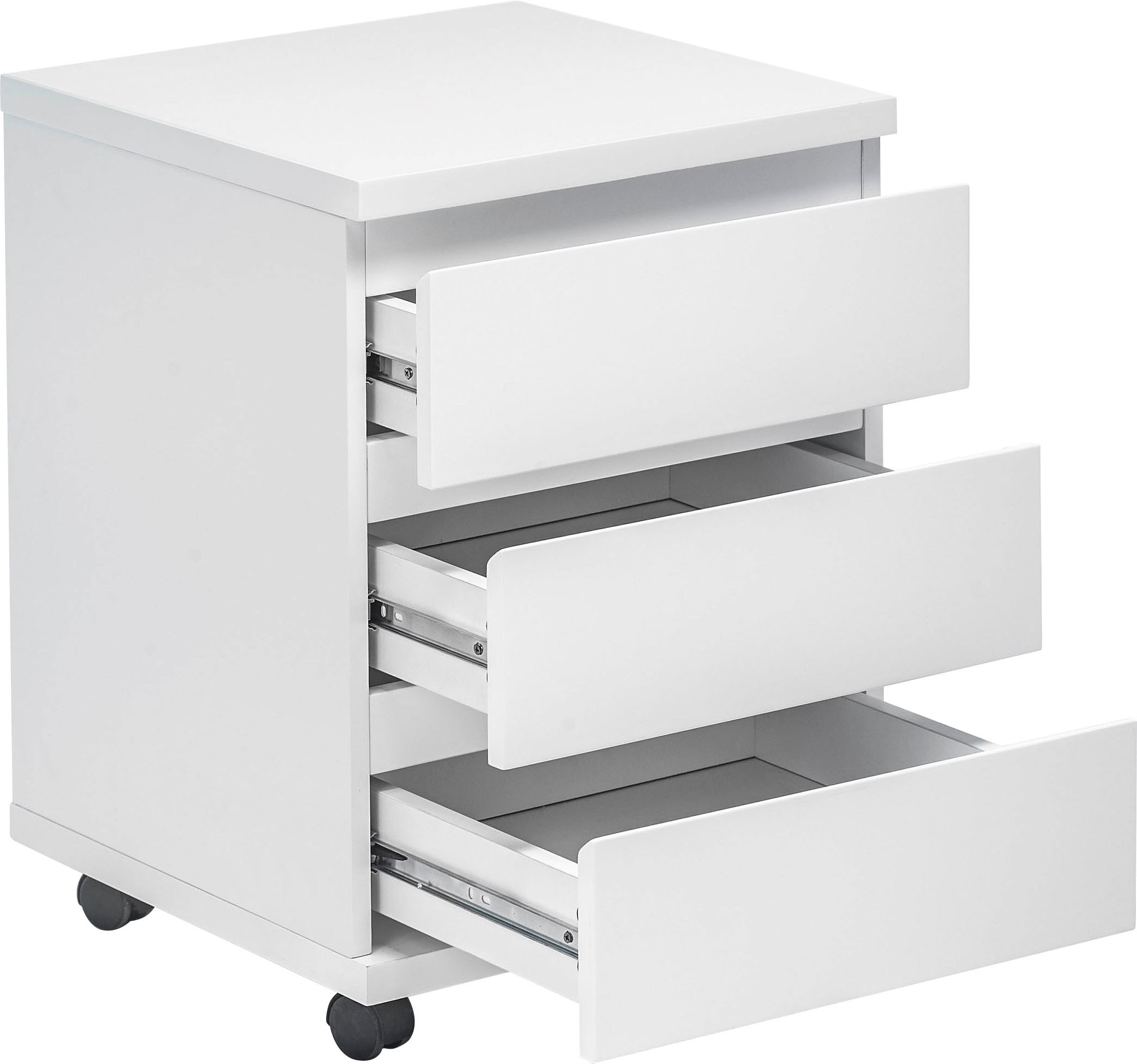 MCA furniture Rollcontainer »RC«, Büroschrank rollbar, weiß hochglanz auf  Rechnung bestellen