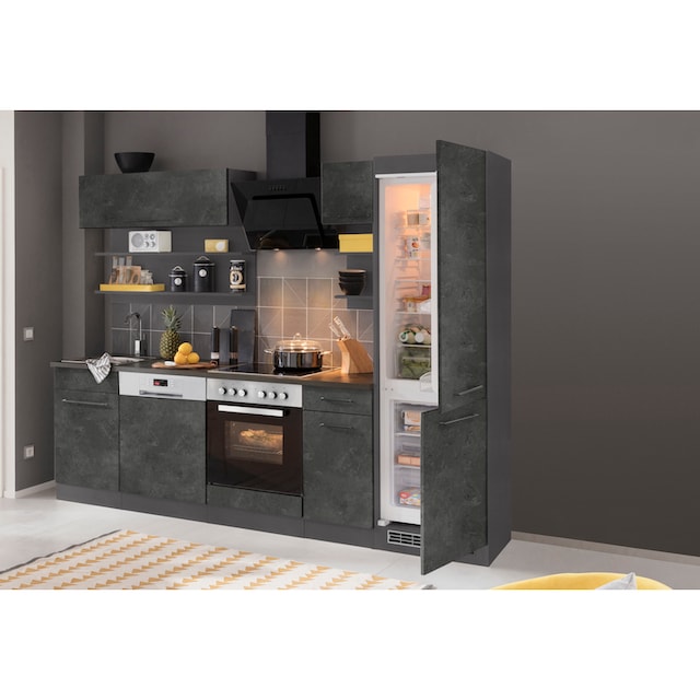 HELD MÖBEL Küchenzeile »Tulsa«, mit E-Geräten, Breite 270 cm, schwarze  Metallgriffe, MDF Fronten auf Raten kaufen