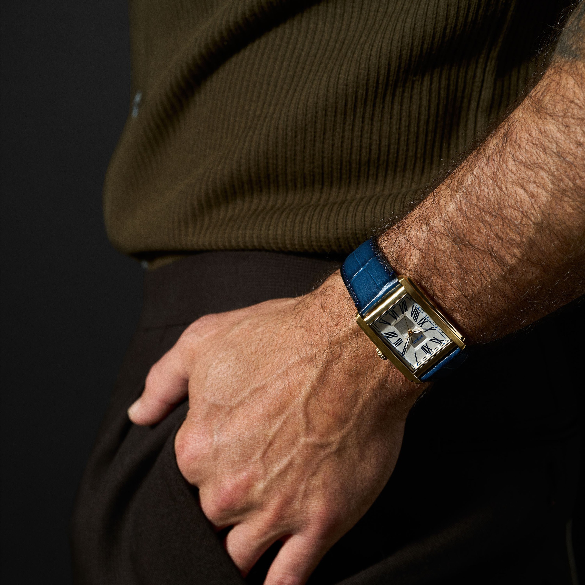 Fossil Quarzuhr »CARRAWAY«, Armbanduhr, Herrenuhr, Lederarmband, analog
