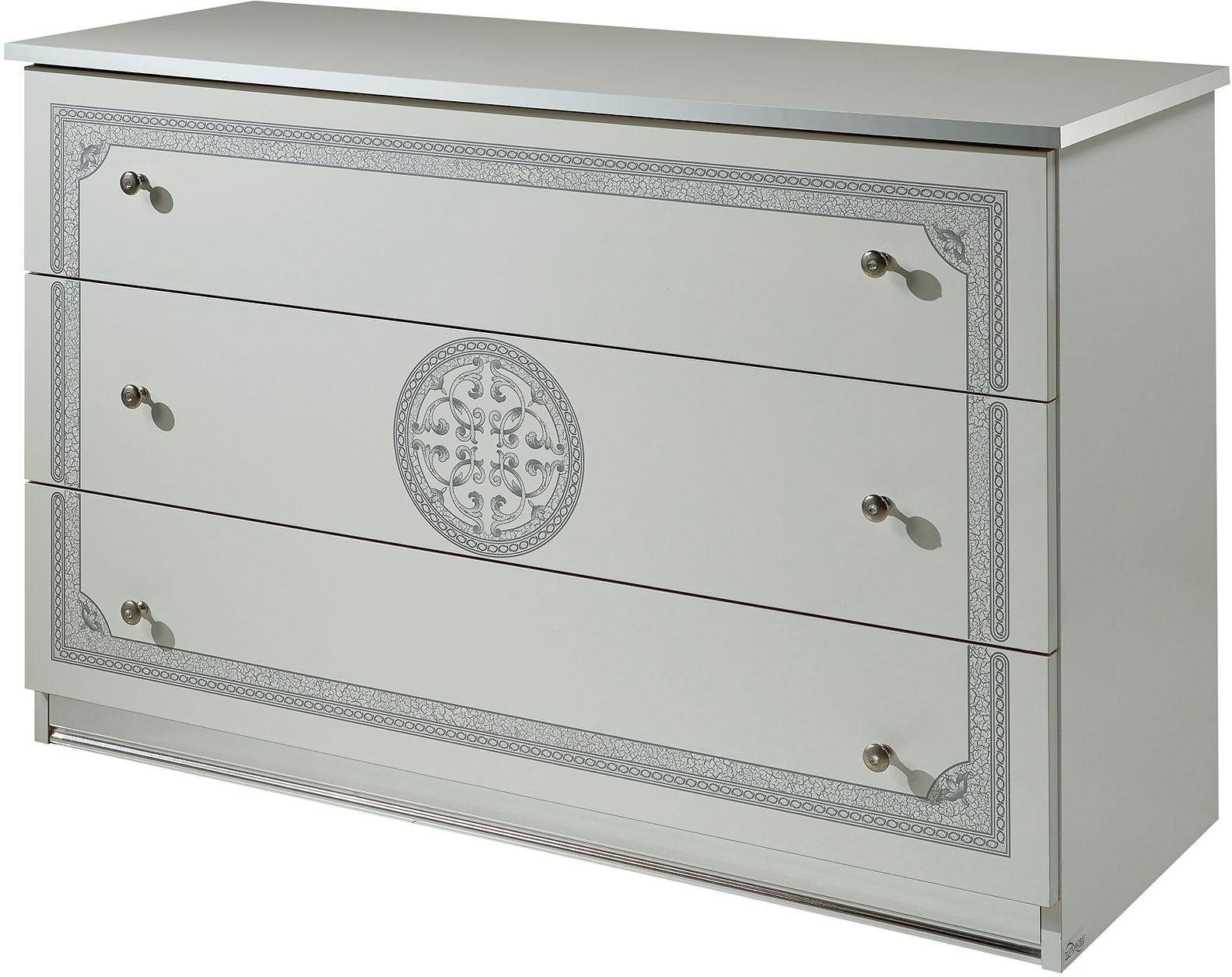 INOSIGN Schubkastenkommode »Greta, aus FSC-zertifiziertem Holzwerkstoff mit Dekor im Klassikstil«, (Maße (B/T/H): 113/42/73,5 cm), mit 3 Schubladen, soft-close-Funktion, Made in Italy
