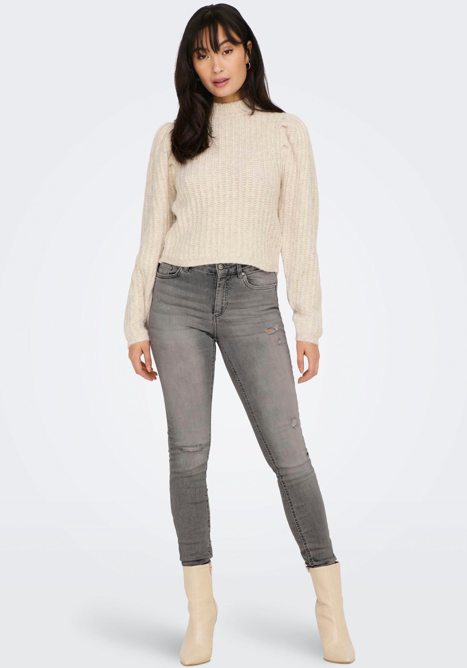 ONLY Skinny-fit-Jeans »ONLBLUSH MID SK AK RW DST DNM REA724NOOS«, mit Destroyed Effekt