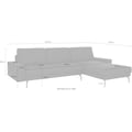 hülsta sofa Ecksofa »hs.450«, Armlehne breit niedrig, Breite 274 cm, Alugussfuß Umbragrau