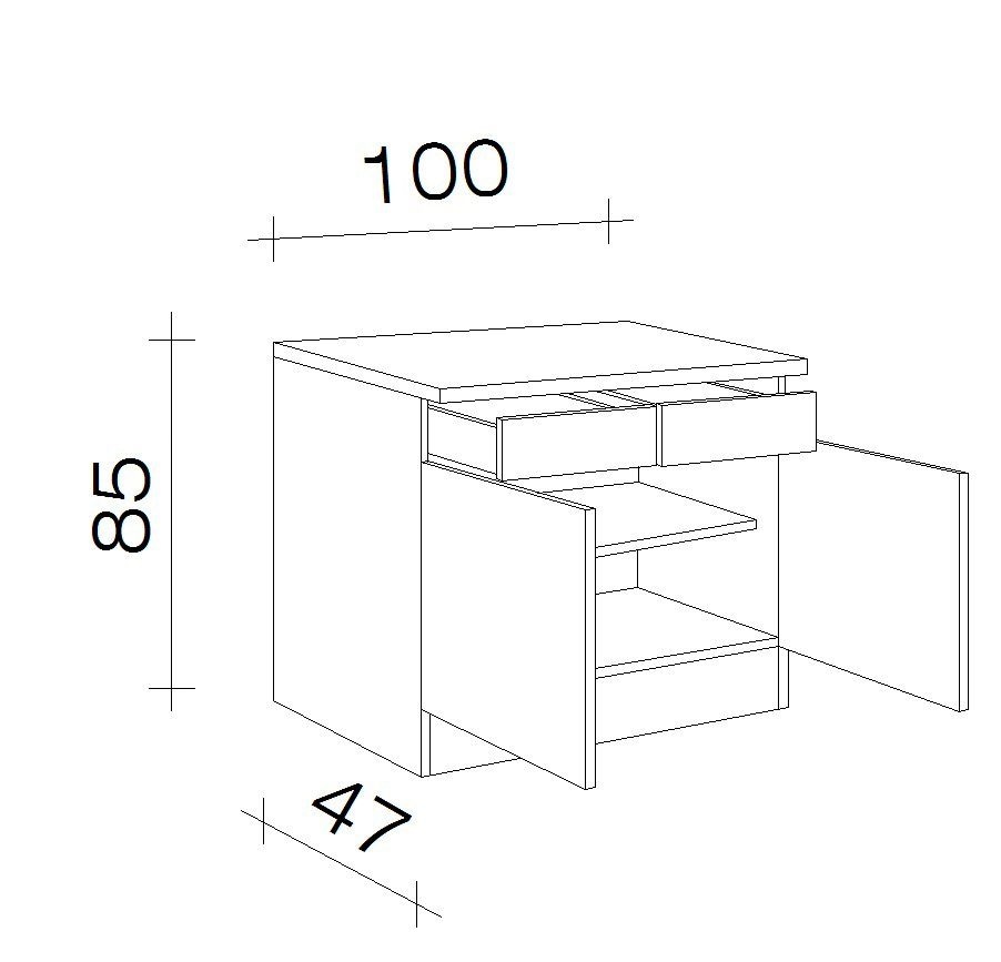 Flex-Well Unterschrank »Bergen«, (B x 50 auf bestellen 85 für Stauraum x cm, x viel Raten 100 H x T)