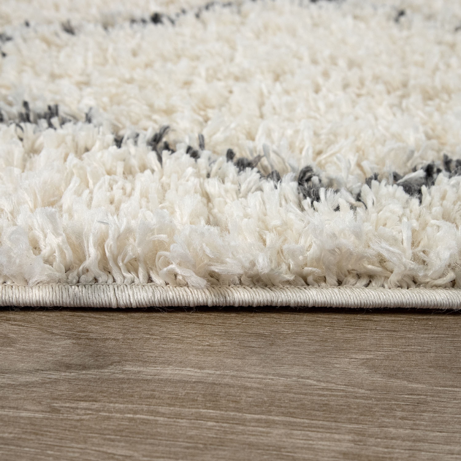 Paco Home Hochflor-Teppich »Kalmar 444«, rund, 40 mm Höhe, Scandi Design, Rauten Muster, weich & kuschelig