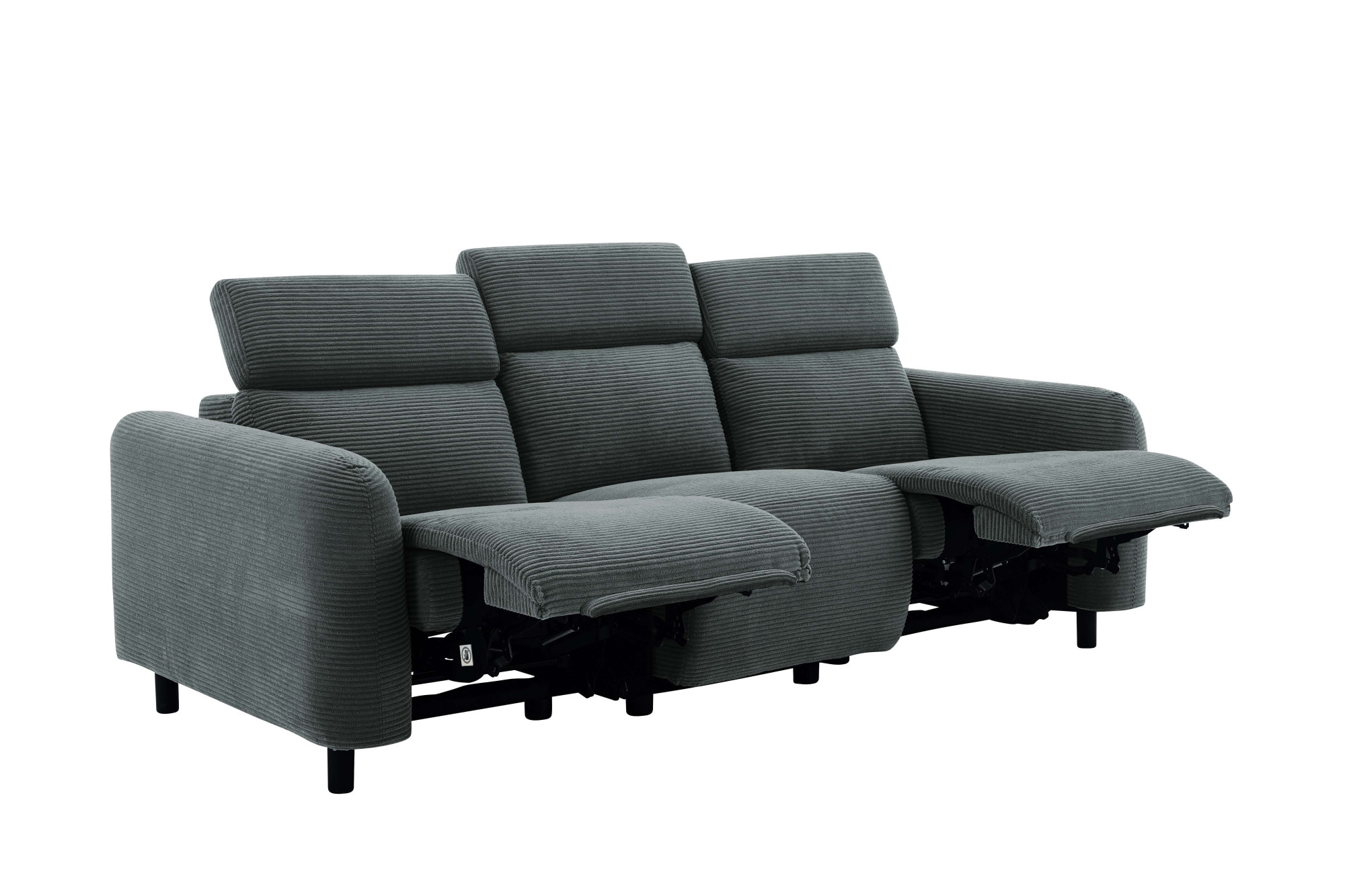 Home affaire 3-Sitzer »SKAANE in Cord, Sofa mit manueller u. elektrischer Relaxfunktion«, Relax-Funktion in 2 Sitzen, Kopfteilverstellung, Federkernpolsterung