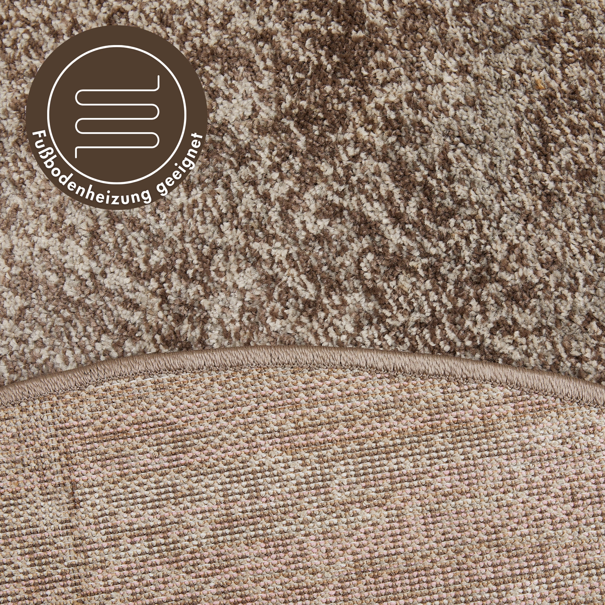Andiamo Teppich »Luna«, rund, 7 mm Höhe, Kurzflor, modernes Design, ideal im Wohnzimmer & Schlafzimmer