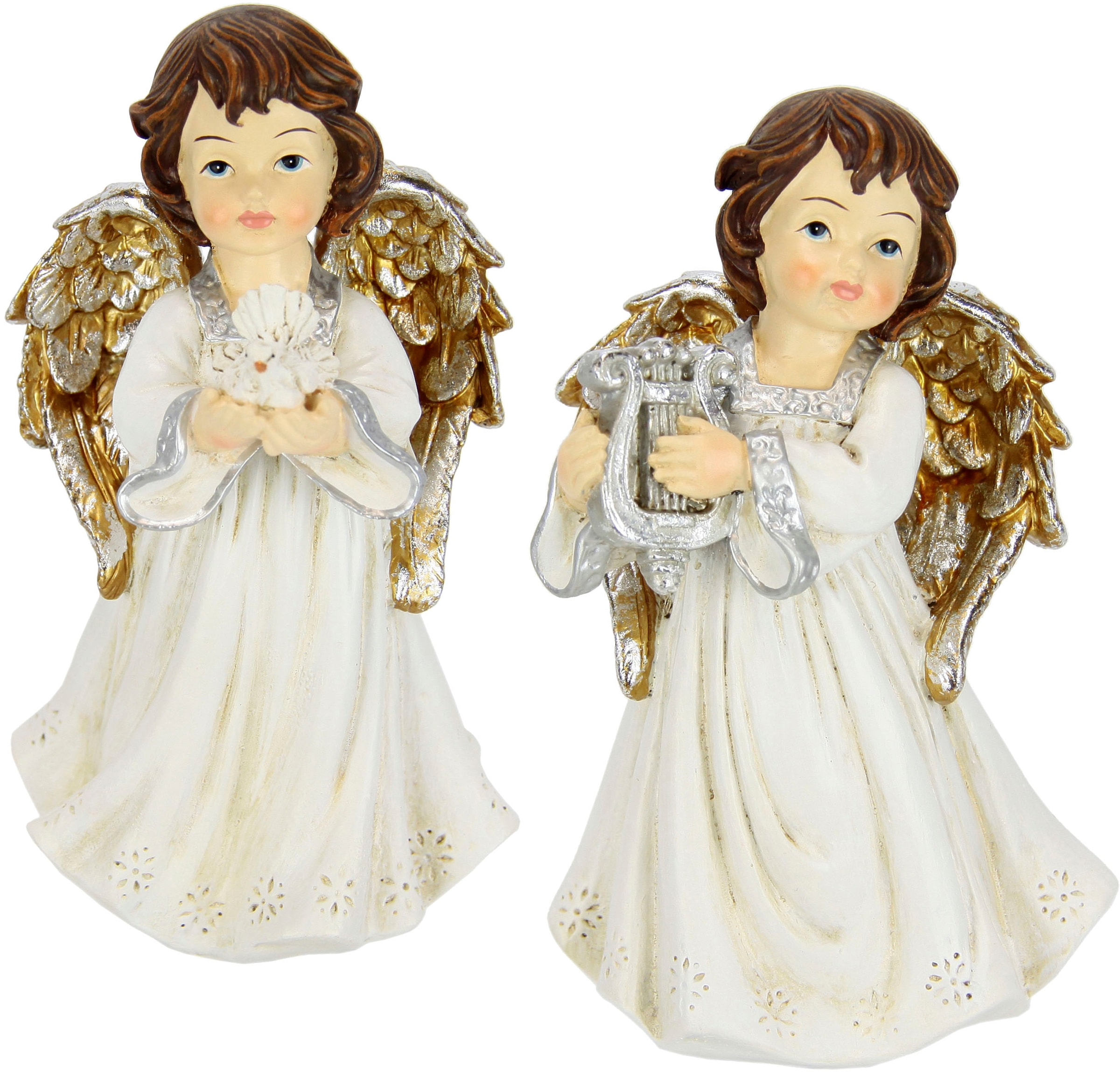 Dekoengel »Engel«, mit Blumen, 3er Engelfigur Dekofigur, Raten I.GE.A. Set auf bestellen
