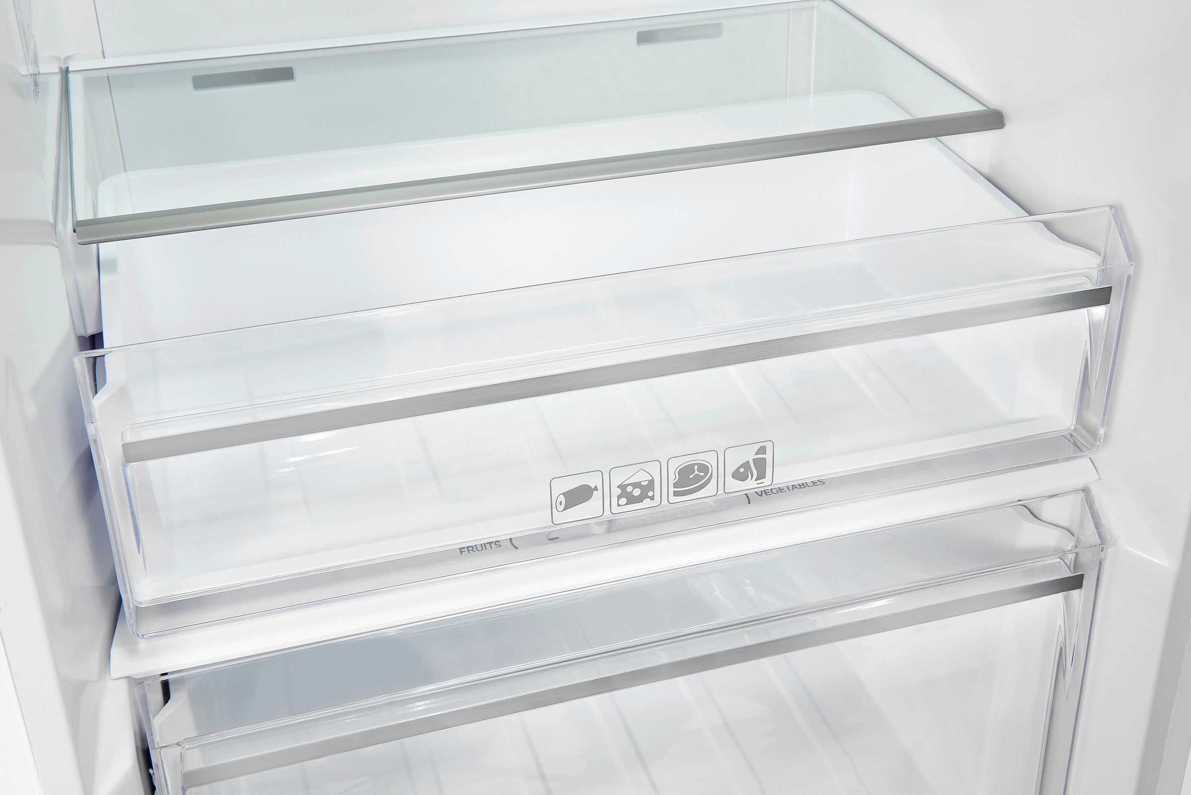 exquisit Vollraumkühlschrank »KS360-V-HE-040D« 185 cm hoch 60 cm breit 359 L Vollraumkühlschrank: No-Frost, flexibel & mit LED-Innenlicht