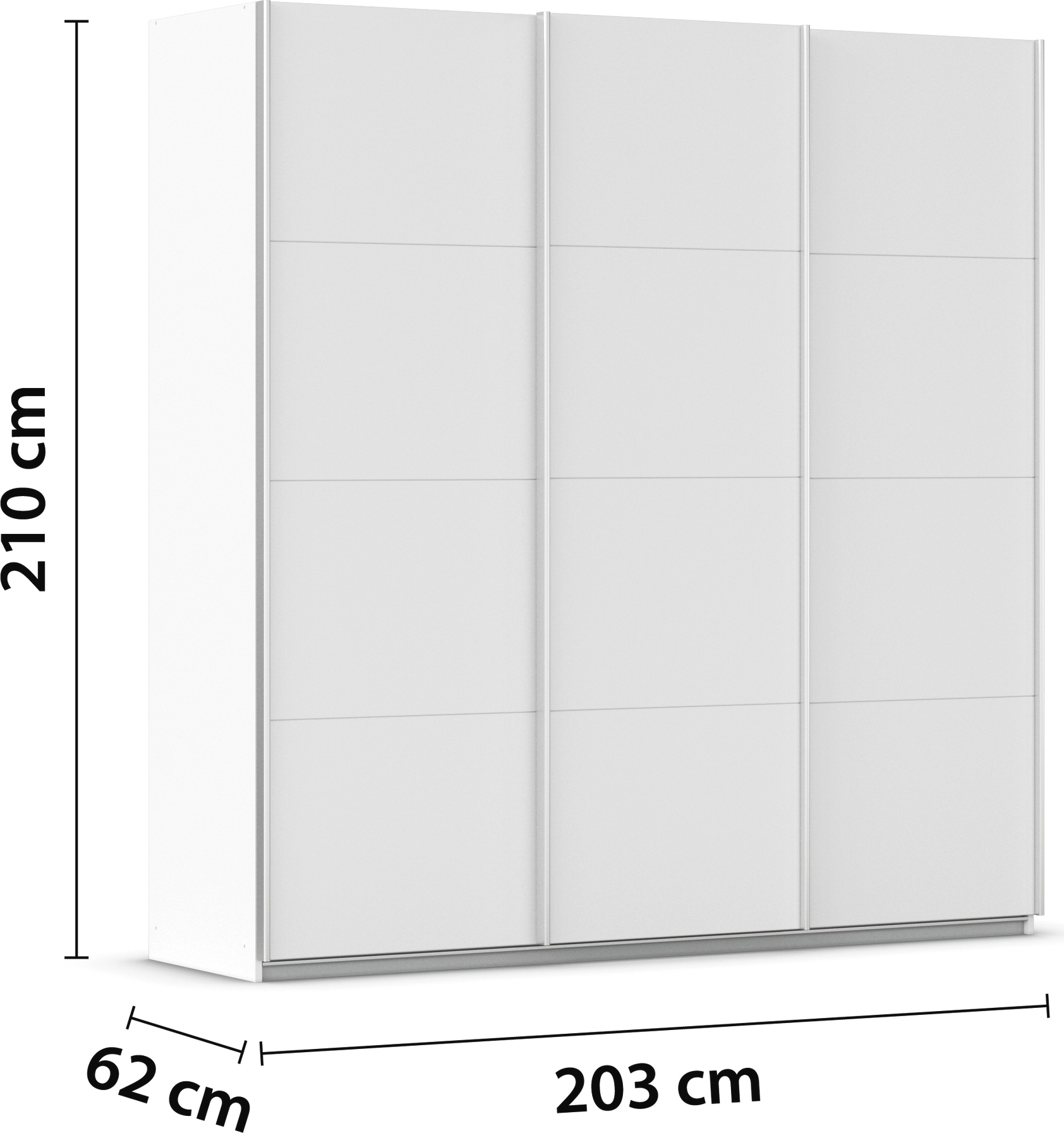 rauch Schwebetürenschrank »Kleiderschrank Schrank Garderobe AGORDO mit Dekor- oder Hochglanzfront« in zwei Griff-Farben,  durchdachte Innenausstattung, in 4 Breiten und 2 Höhen MADE IN GERMANY
