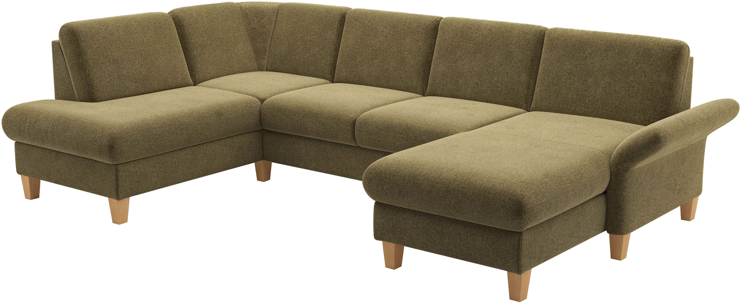 Home affaire Wohnlandschaft »Rochelle, U-Form«, optional mit Armteilverstellung, mit Bettfunktion & Bettkasten