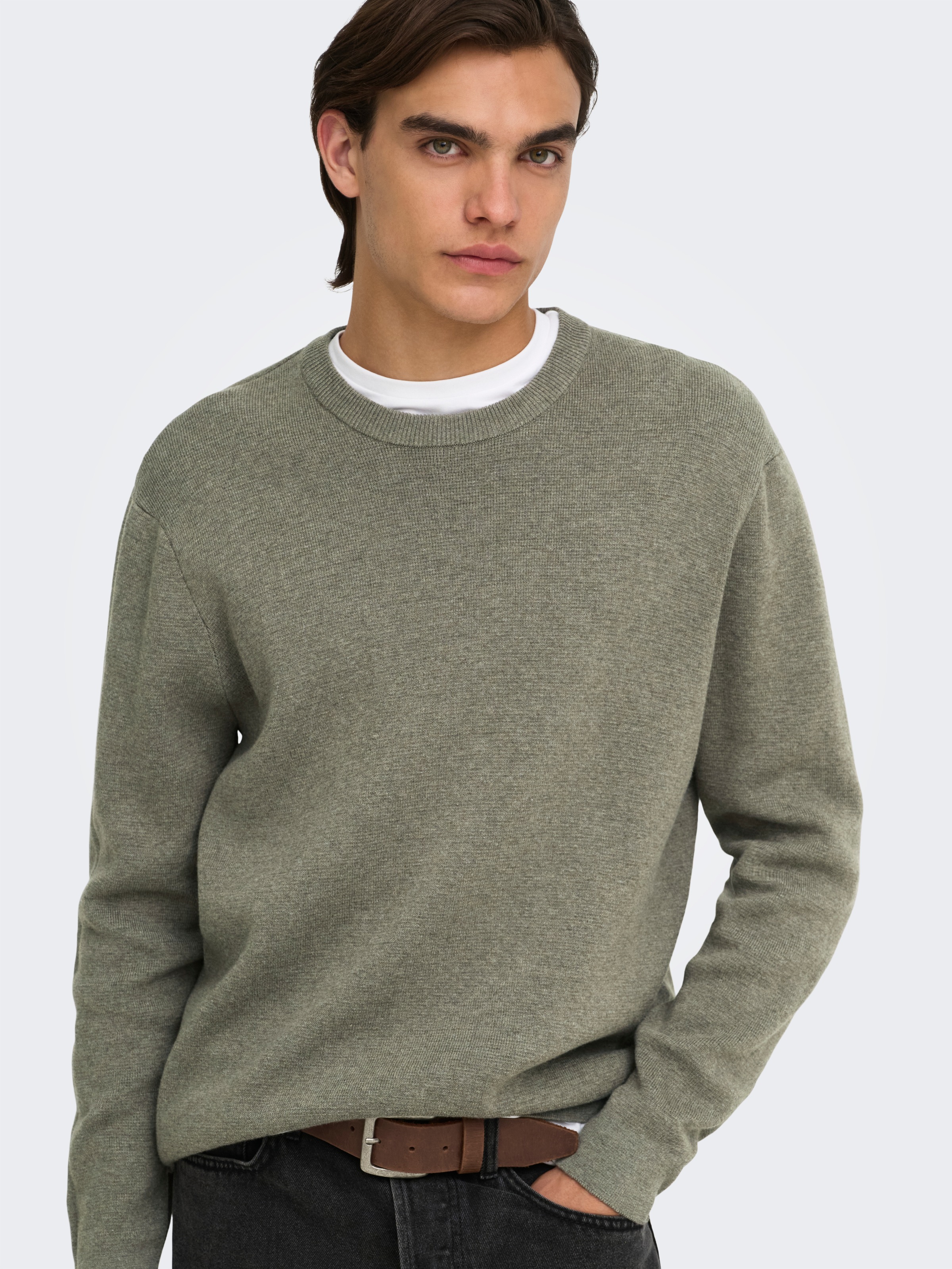 ONLY & SONS Strickpullover »ONSTING RLX CREW NECK KNIT NOOS« Baumwolle, relaxed fit