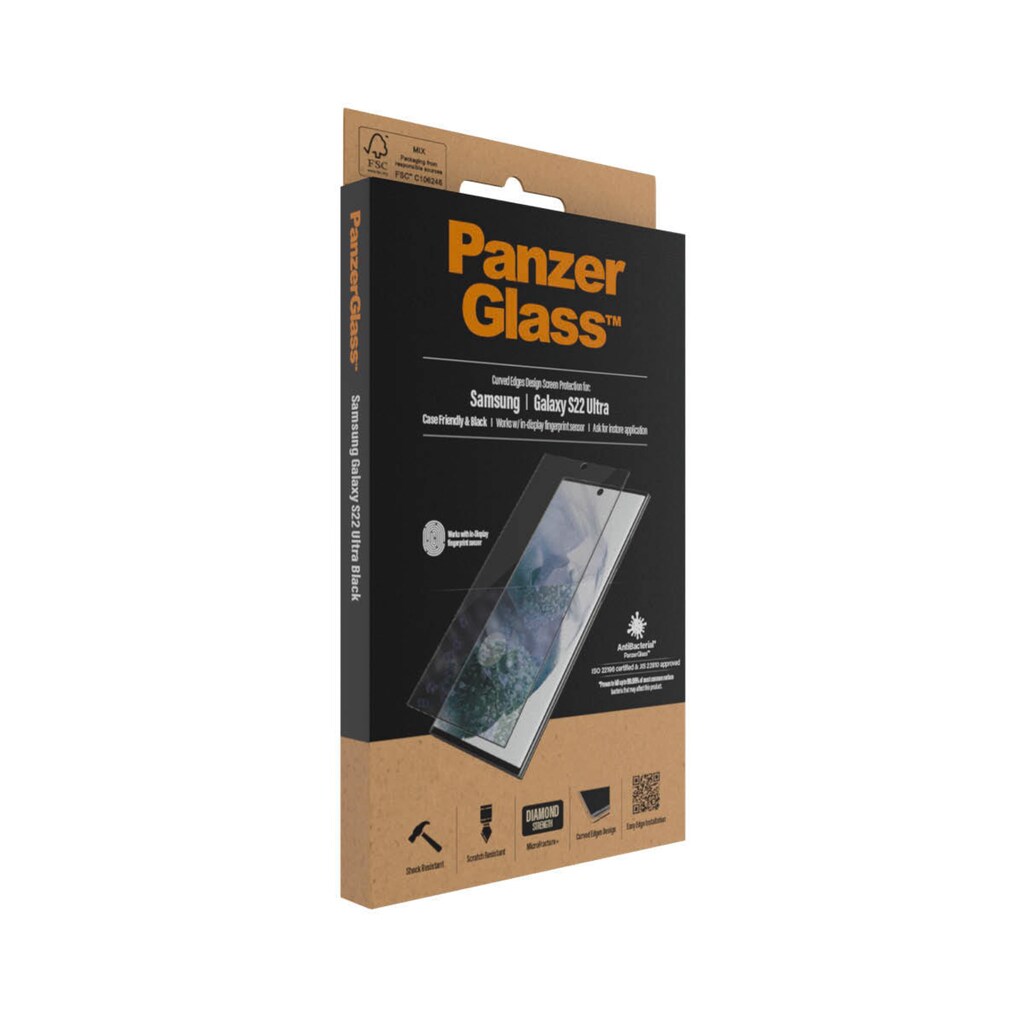 PanzerGlass Displayschutzglas »E2E Samsung Galaxy S22 Ultra Antibakteriel«, (1 St.)