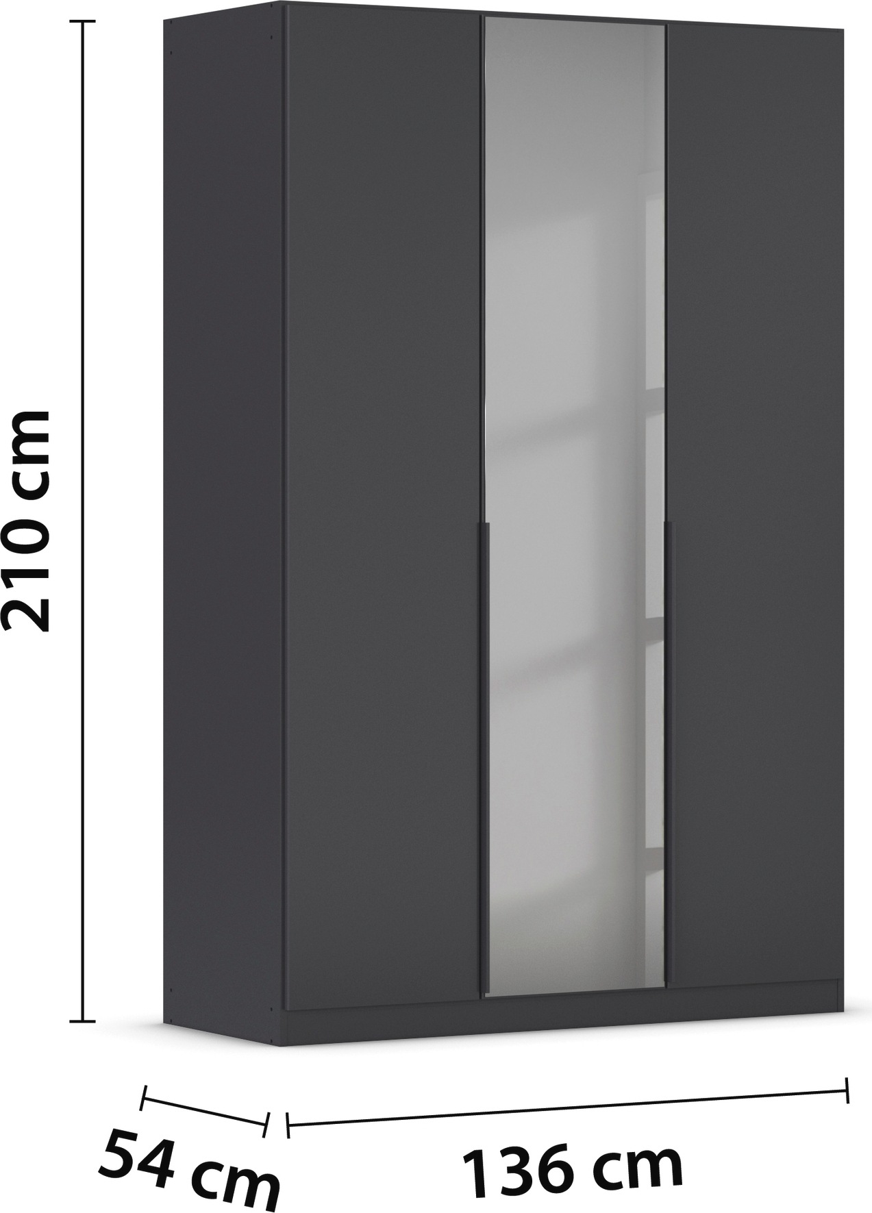 INOSIGN BY RAUCH Drehtürenschrank »Schlafzimmerschrank Kleiderschrank Schrank Garderobe FERRIS« In 3 Ausstattungen BASIC/CLASSIC/PREMIUM, Breiten 136/181/226/271 cm,  Mitteltüren mit hochwertigem Grauspiegel MADE IN GERMANY