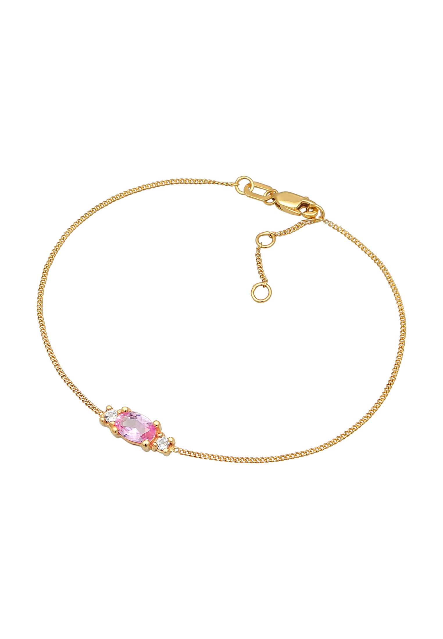HAZE & GLORY Armkette »Armband Synthetischer Saphir Topas 375er Gelbgold«