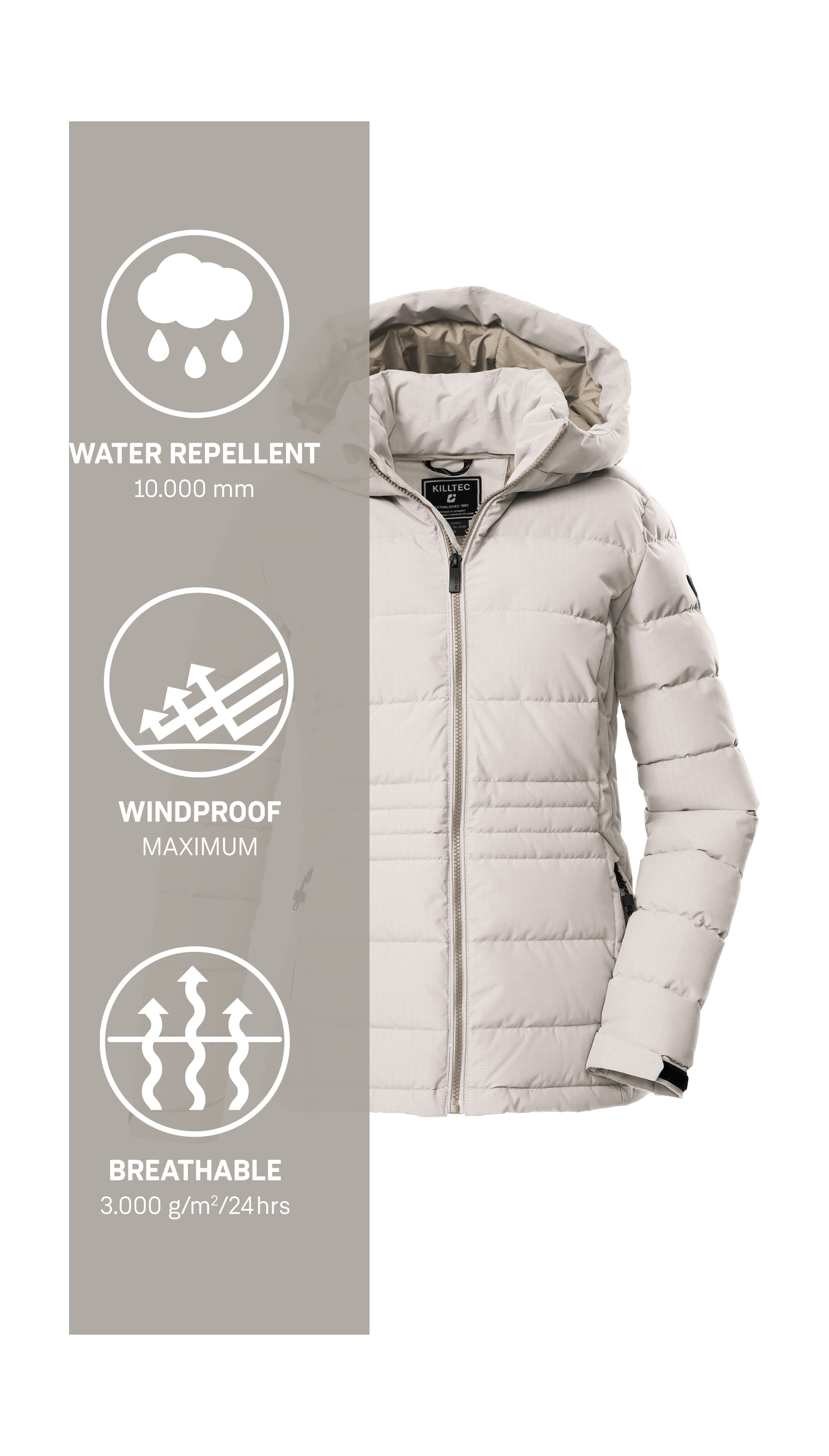Killtec Steppjacke »KOW 10 WMN QLTD JCKT« Winddichte, wasserabweisende Damen Steppjacke mit verstellbarer Kapuze