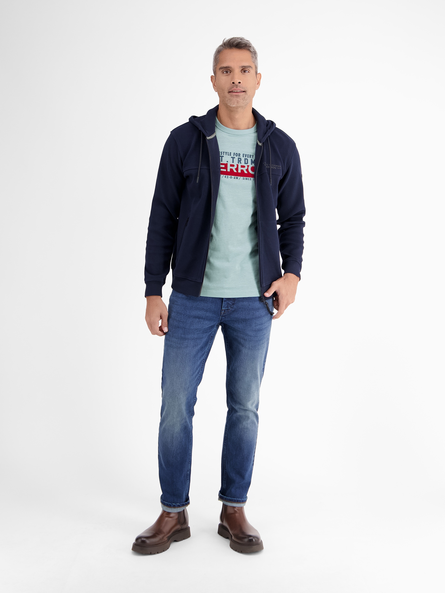 LERROS T-Shirt »Unifarbenes T-Shirt mit Print«