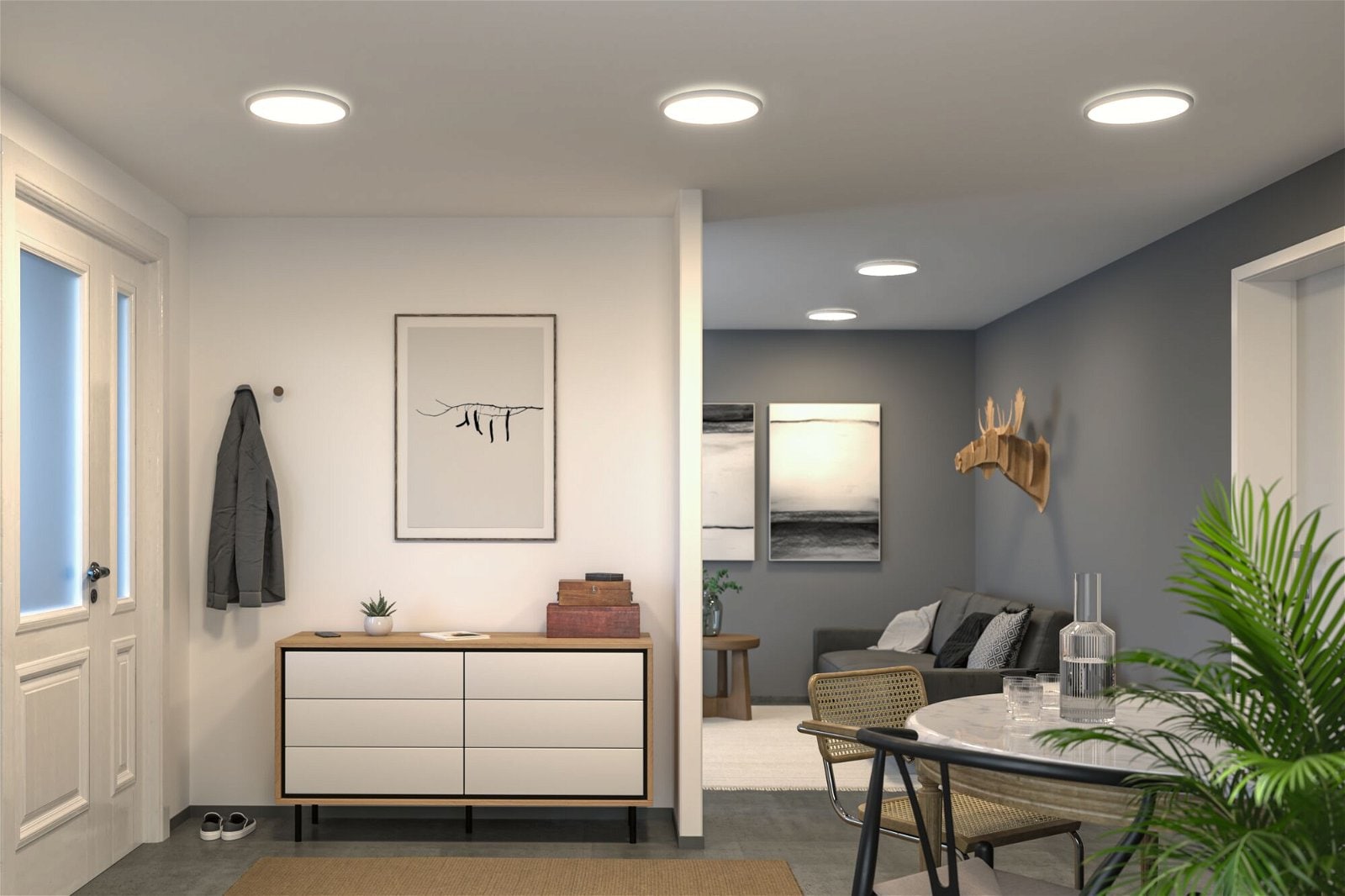 Paulmann LED Panel »Atria Shine IP44 rund 293mm 16W 1600lm 3000K«, 1 flammig, Backlight