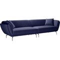 Leonique Big-Sofa »Izabella«, in elegantem Design, mit Steppung und extra hohen Füßen, inklusive dekorativen Wendekissen