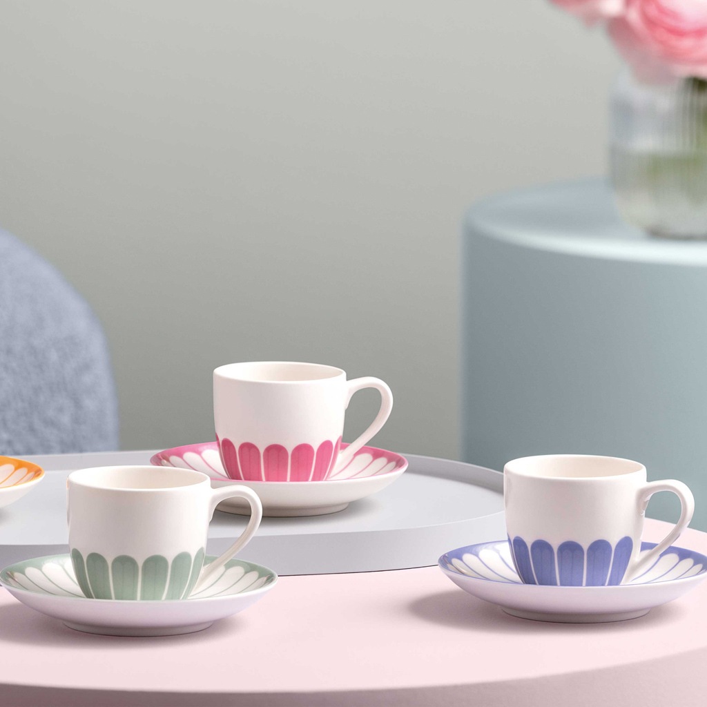 Villeroy & Boch Tasse »Espressotasse mit Untertasse Fleur Couleur 70 ml«
