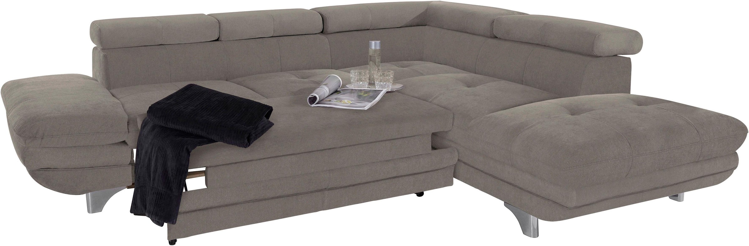 COTTA Ecksofa »Enterprise L-Form«, mit Arm- & Kopfteilverstellung, wahlweise mit Bettfunktion