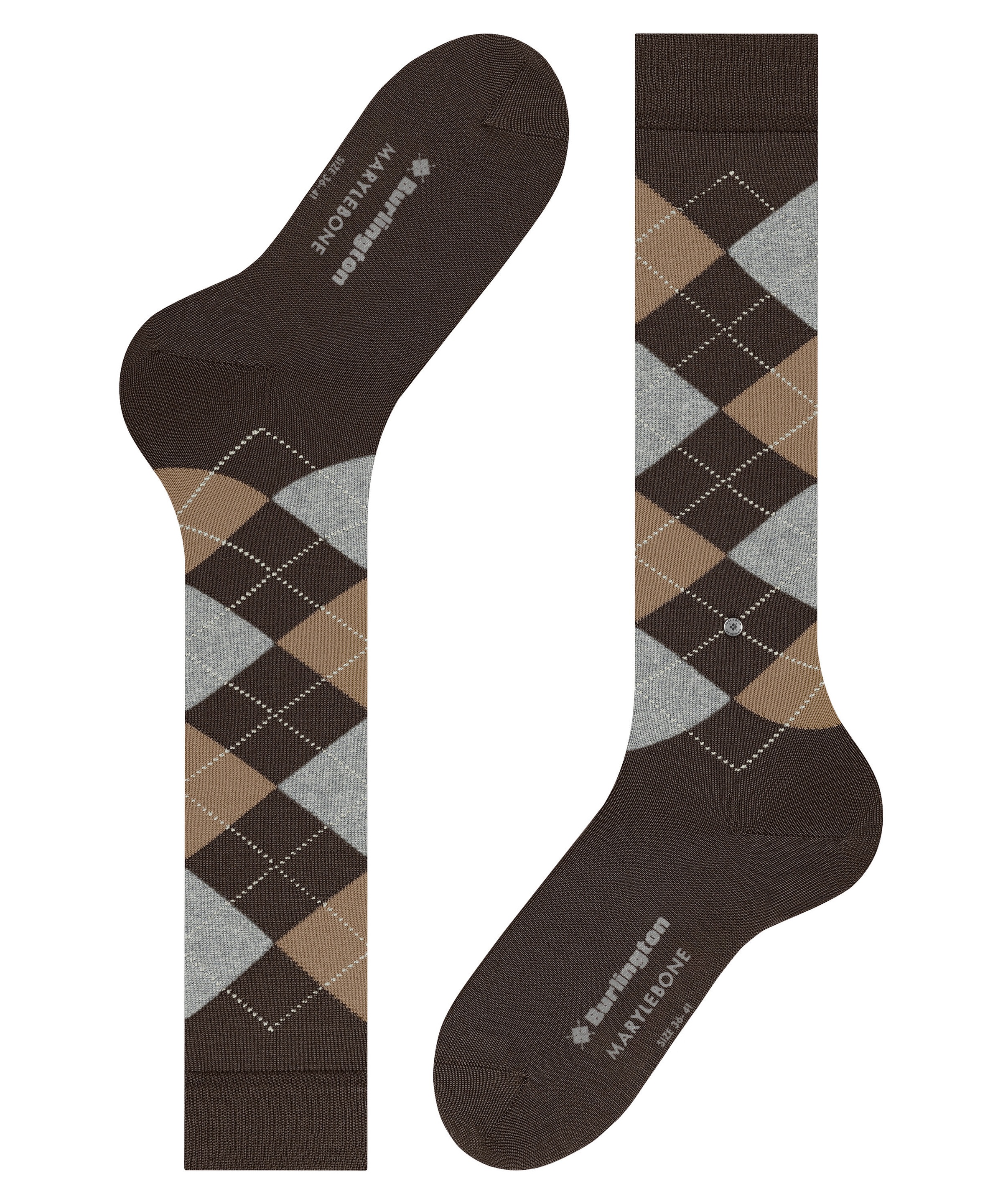 Burlington Kniestrümpfe »Marylebone« Einheitsgröße 36-41, wärmende Wollmischung, Argyle-Muster