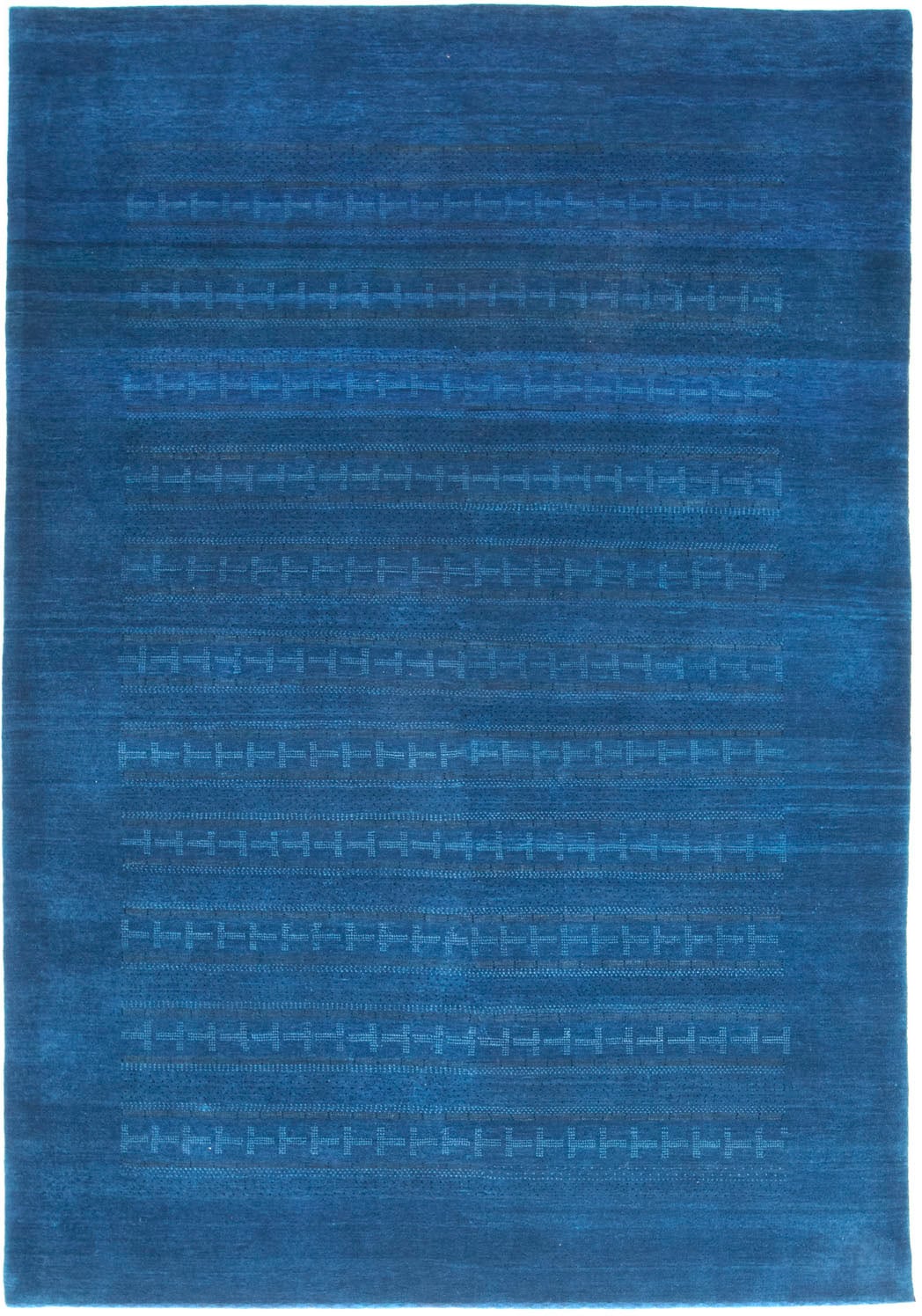 morgenland Wollteppich »Loribaft handgeknüpft blau«, rechteckig, Teppich handgeknüpft