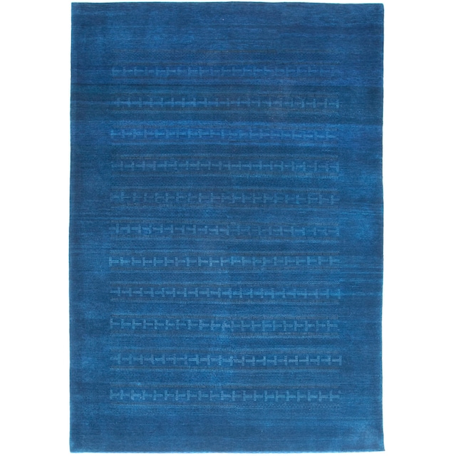 »Loribaft handgeknüpft Teppich rechteckig, morgenland blau«, handgeknüpft Wollteppich